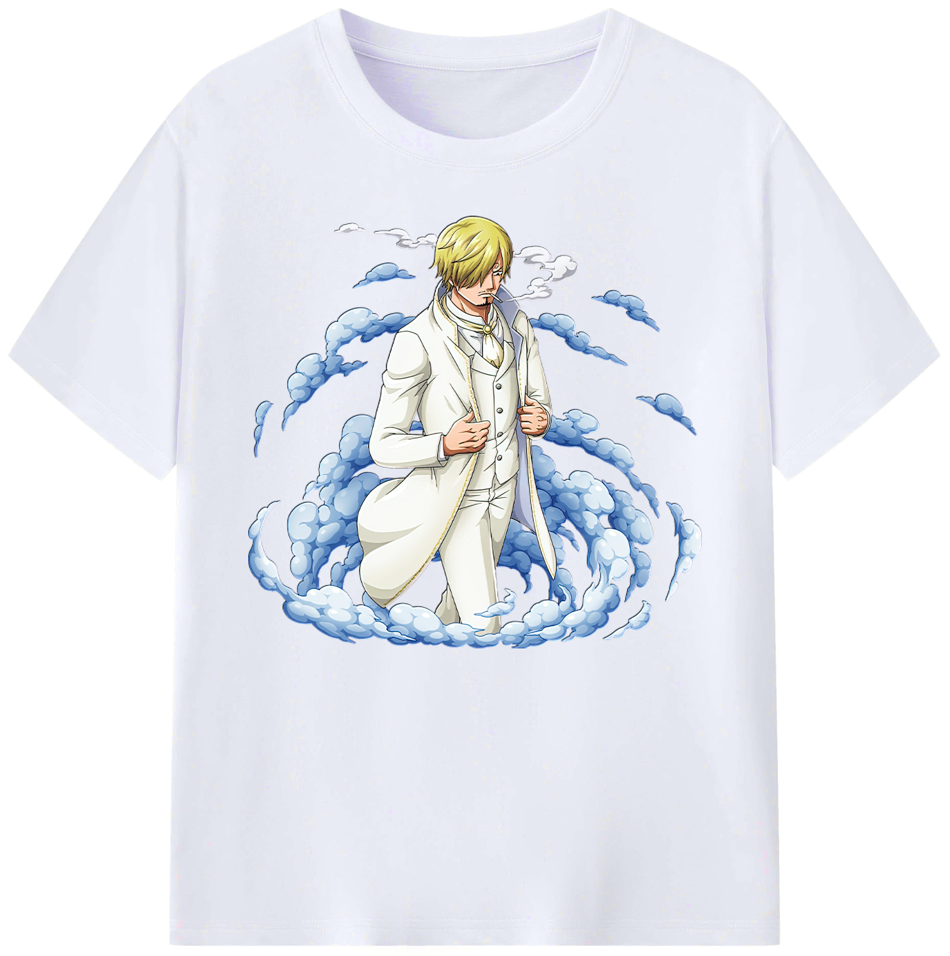 （画像用） ワンピース サンジ ONE PIECE Sanji 綿100％ メンズ半袖Tシャツ｜肌触りやわらか＆通気性