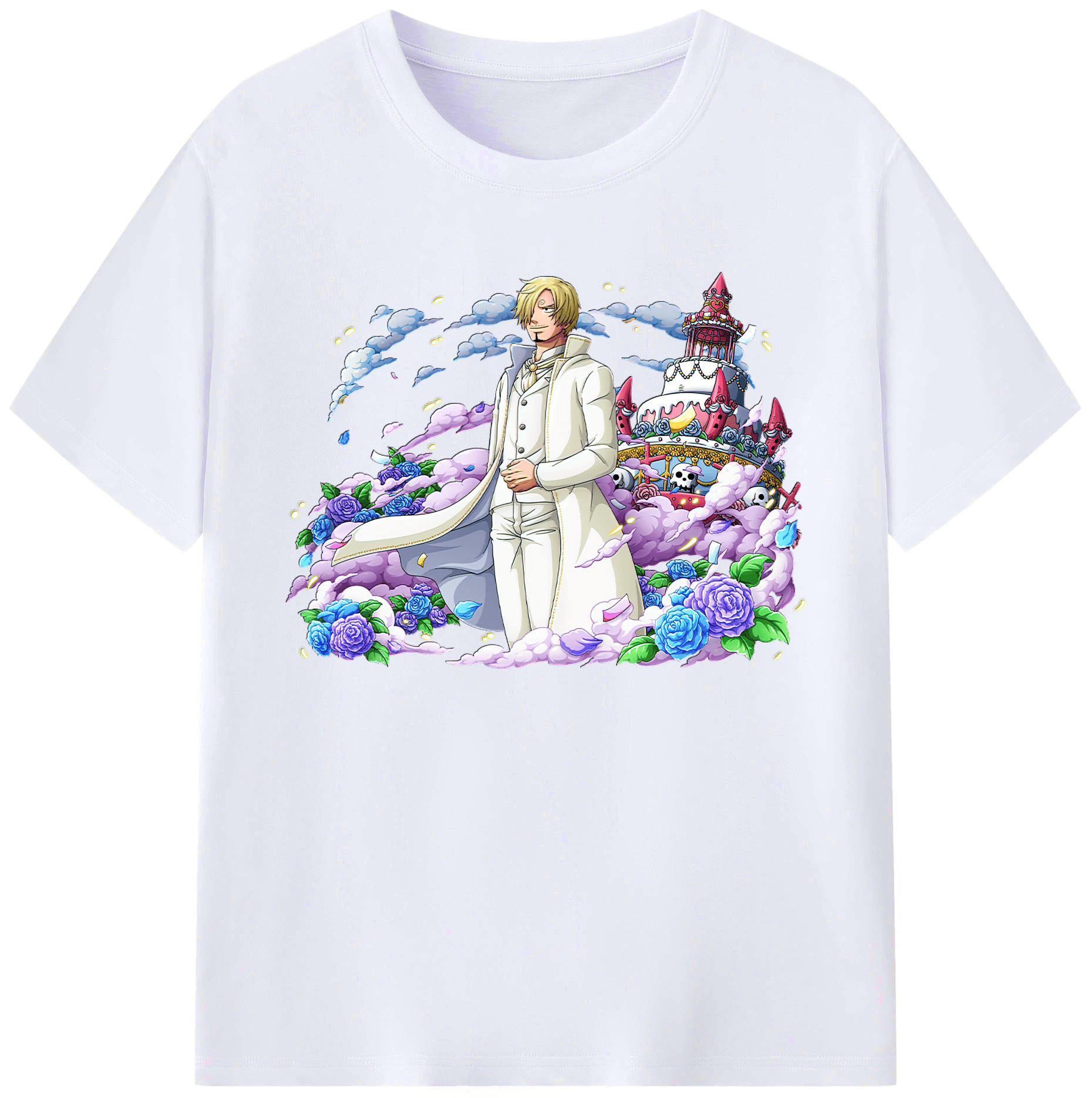 （画像用） ワンピース サンジ ONE PIECE Sanji 綿100％ メンズ半袖Tシャツ｜肌触りやわらか＆通気性