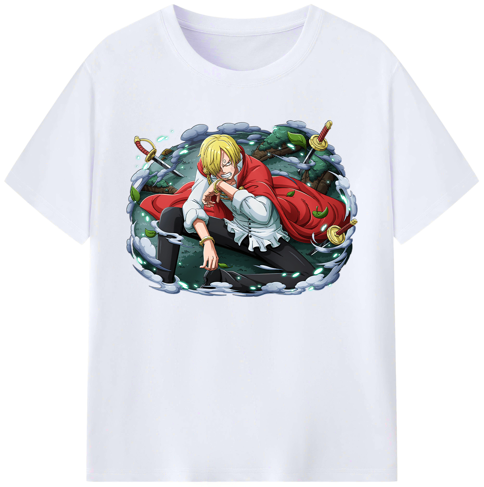 （画像用） ワンピース サンジ ONE PIECE Sanji 綿100％ メンズ半袖Tシャツ｜肌触りやわらか＆通気性