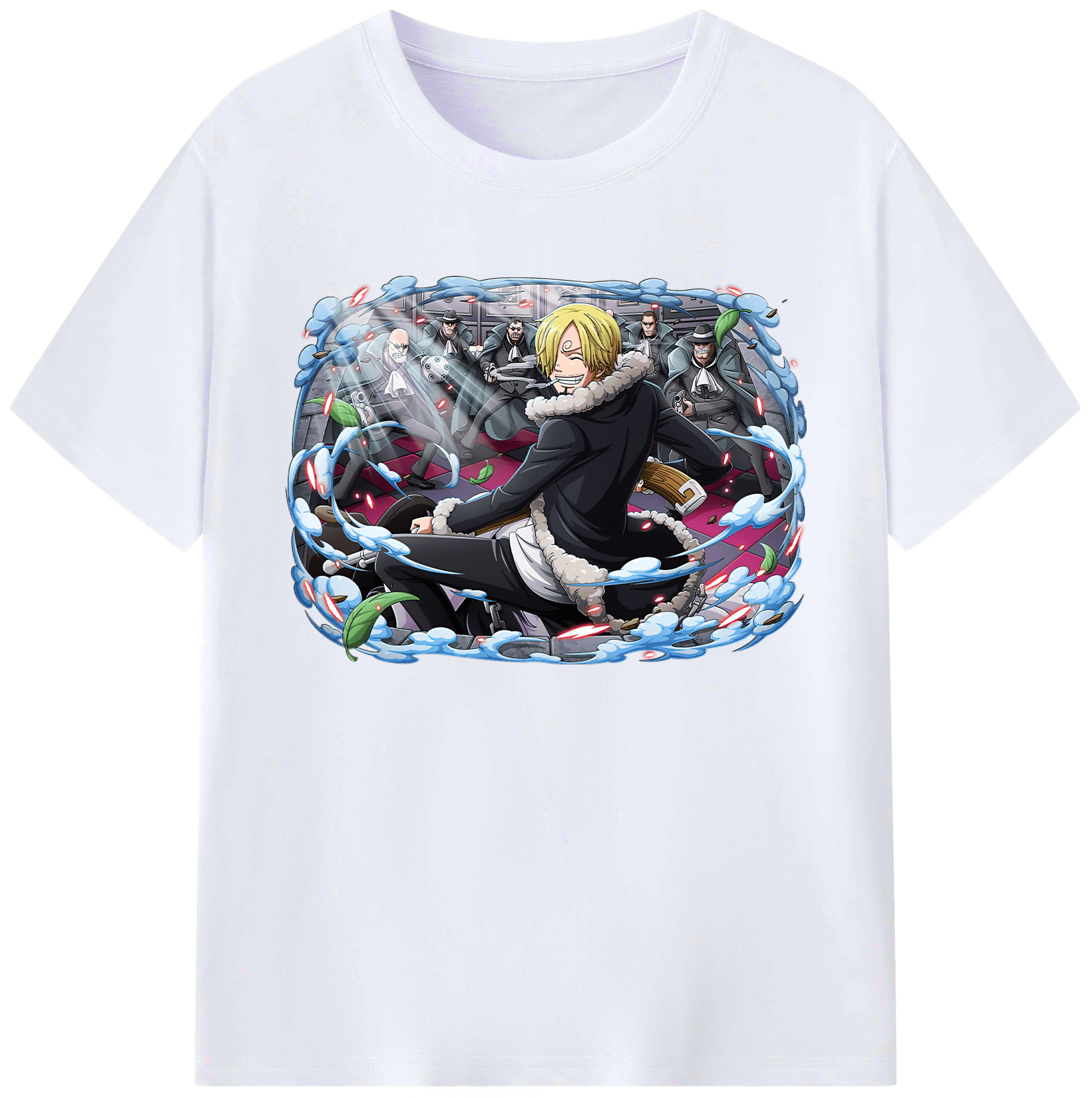 （画像用） ワンピース サンジ ONE PIECE Sanji 綿100％ メンズ半袖Tシャツ｜肌触りやわらか＆通気性