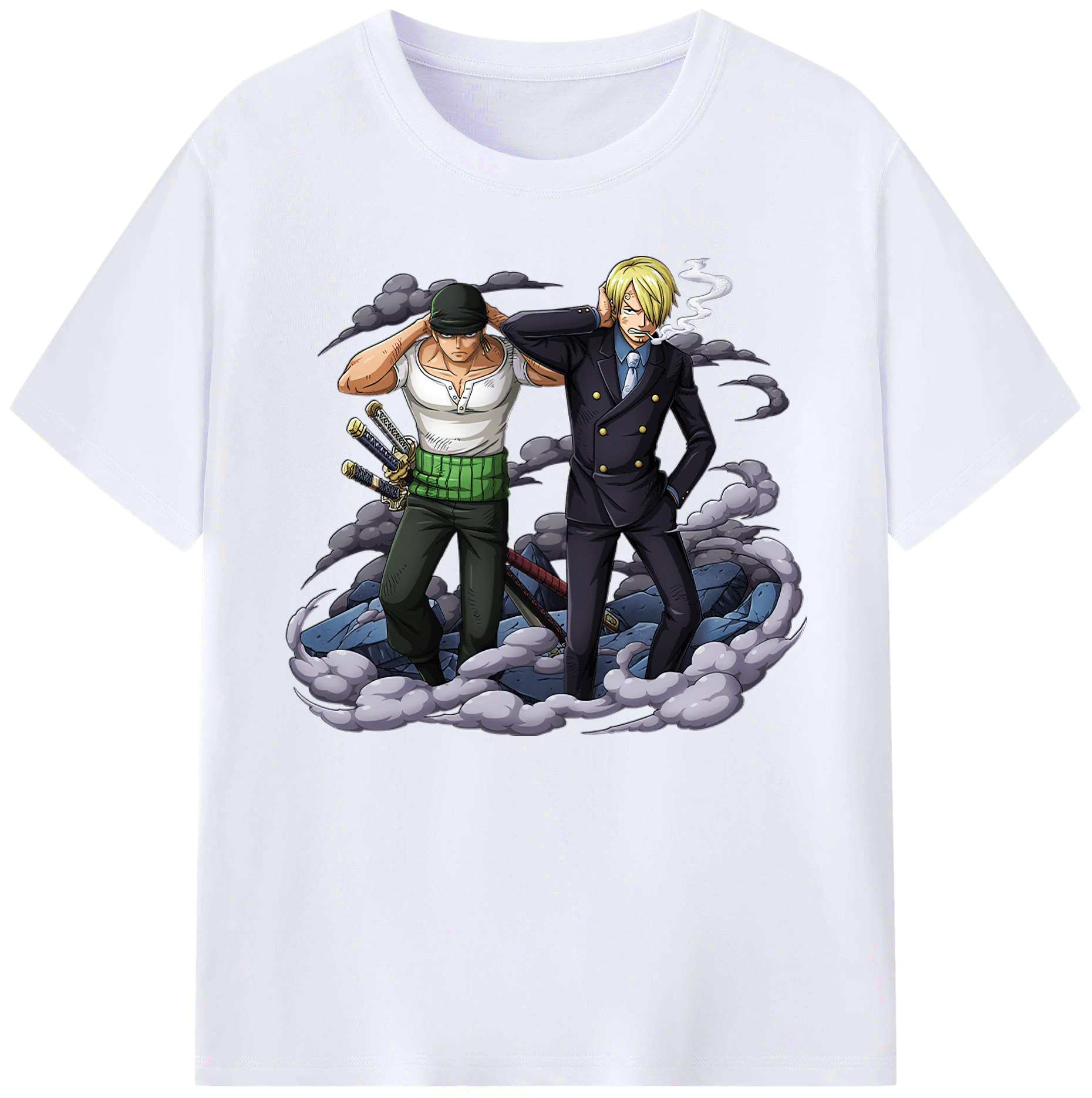 （画像用） ワンピース サンジ ONE PIECE Sanji 綿100％ メンズ半袖Tシャツ｜肌触りやわらか＆通気性