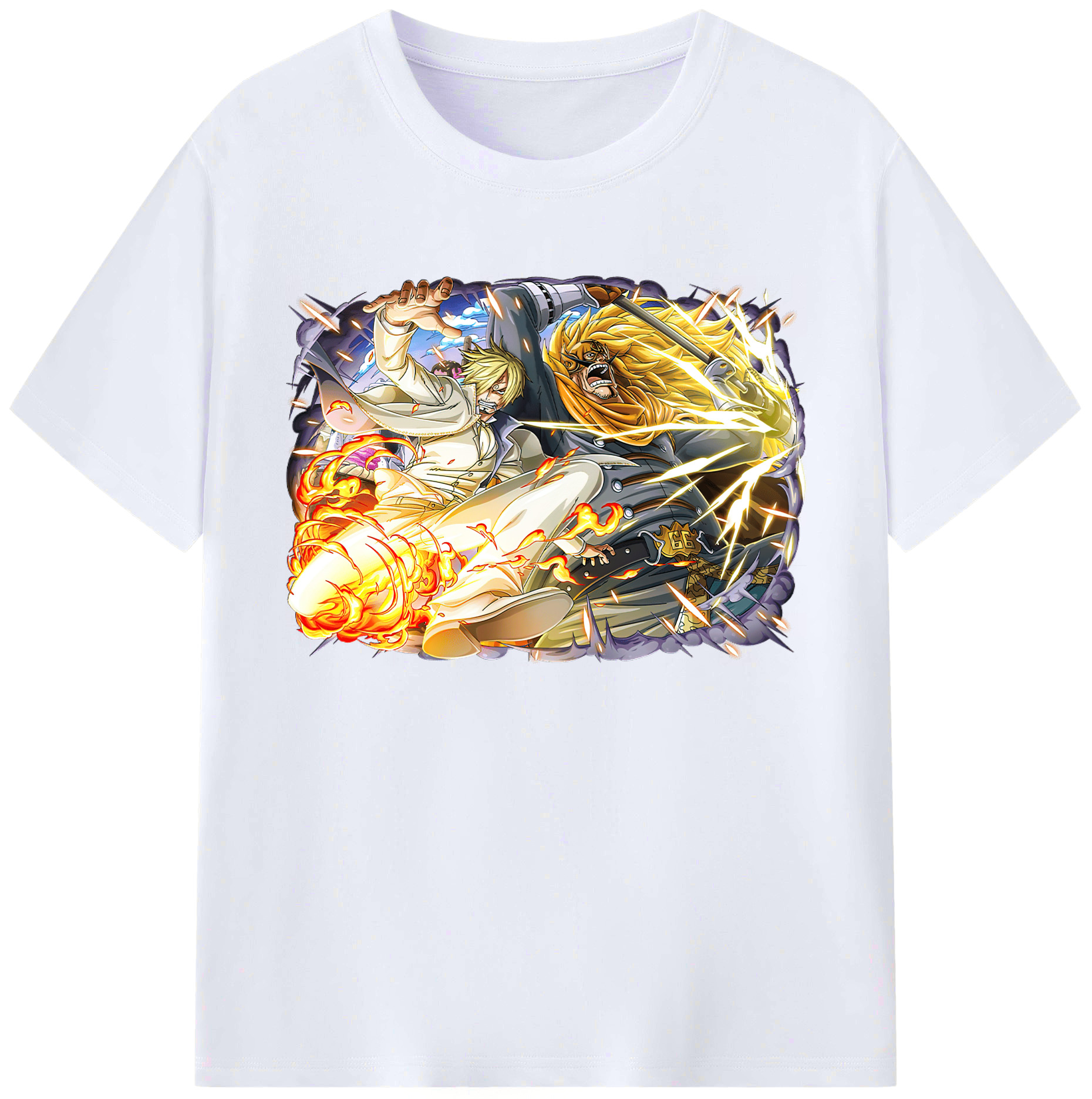 （画像用） ワンピース サンジ ONE PIECE Sanji 綿100％ メンズ半袖Tシャツ｜肌触りやわらか＆通気性