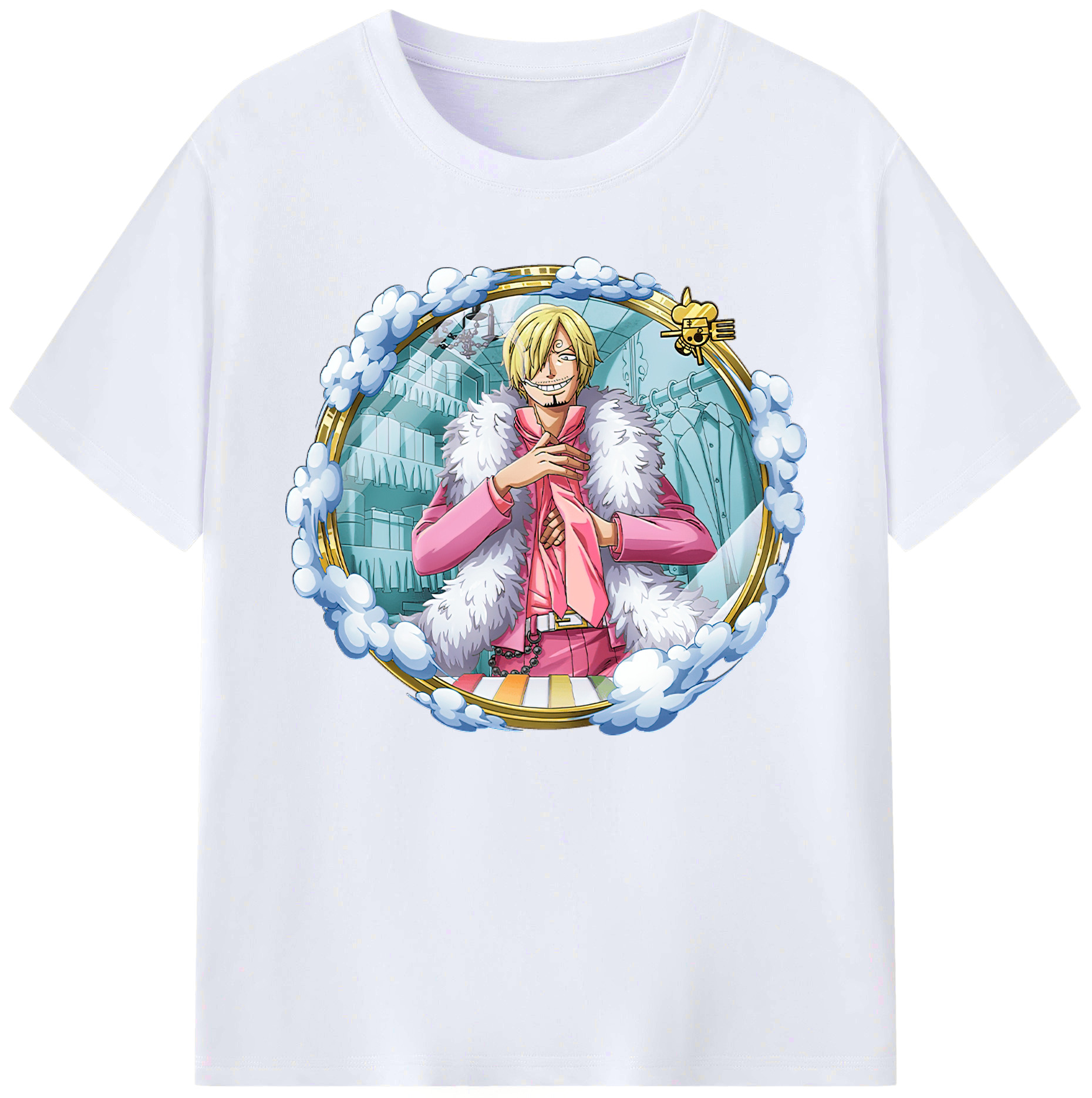（画像用） ワンピース サンジ ONE PIECE Sanji 綿100％ メンズ半袖Tシャツ｜肌触りやわらか＆通気性