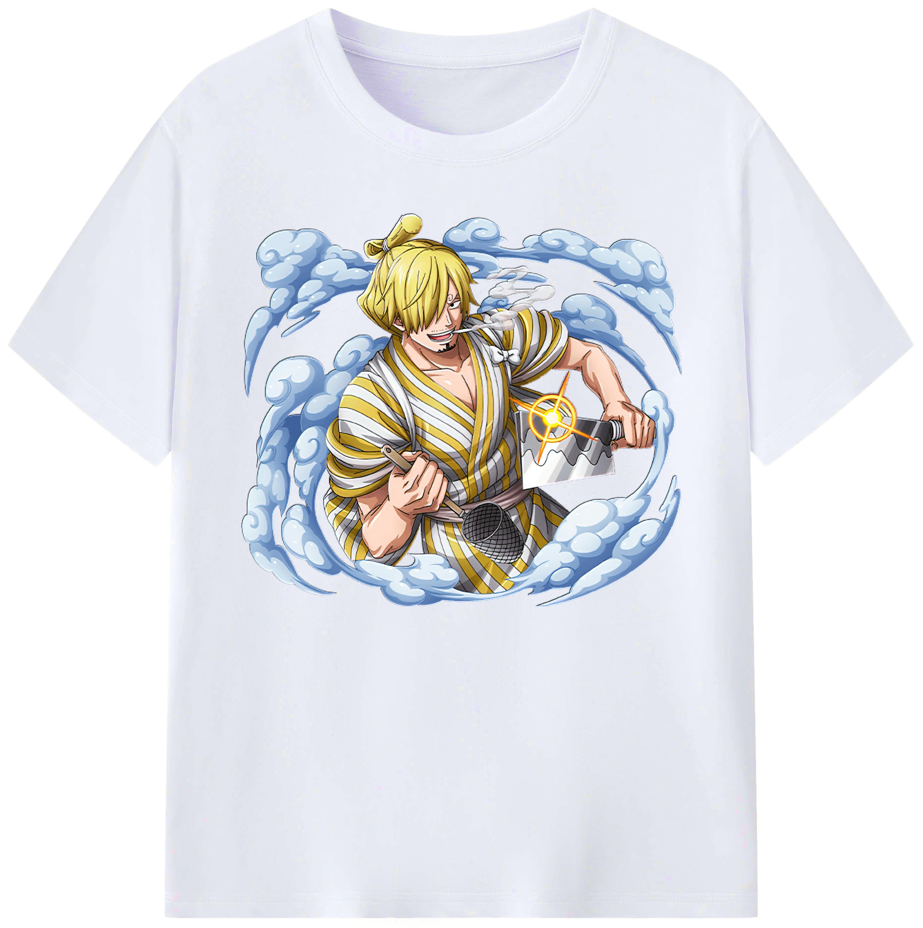 （画像用） ワンピース サンジ ONE PIECE Sanji 綿100％ メンズ半袖Tシャツ｜肌触りやわらか＆通気性