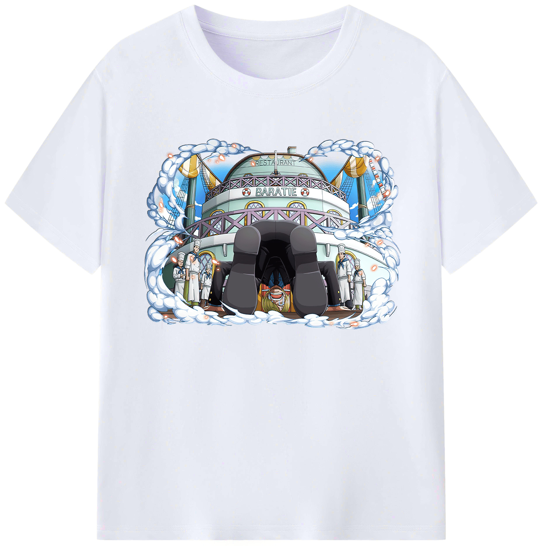 （画像用） ワンピース サンジ ONE PIECE Sanji 綿100％ メンズ半袖Tシャツ｜肌触りやわらか＆通気性