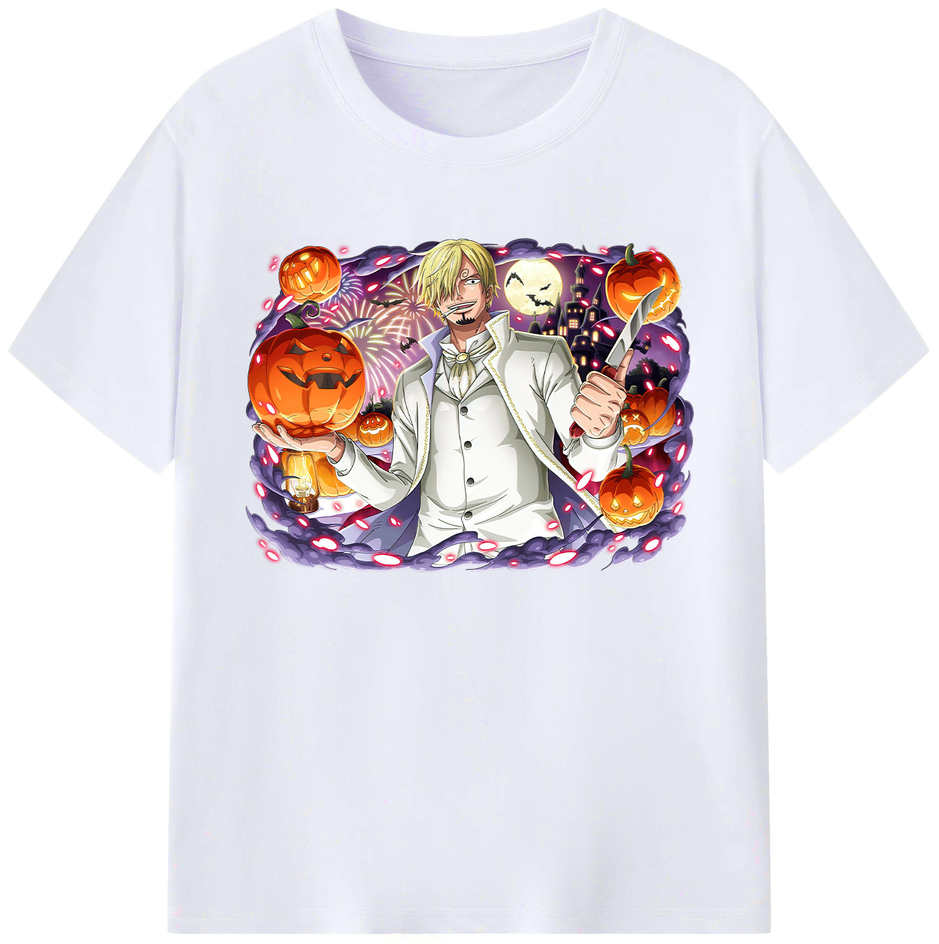 （画像用） ワンピース サンジ ONE PIECE Sanji 綿100％ メンズ半袖Tシャツ｜肌触りやわらか＆通気性