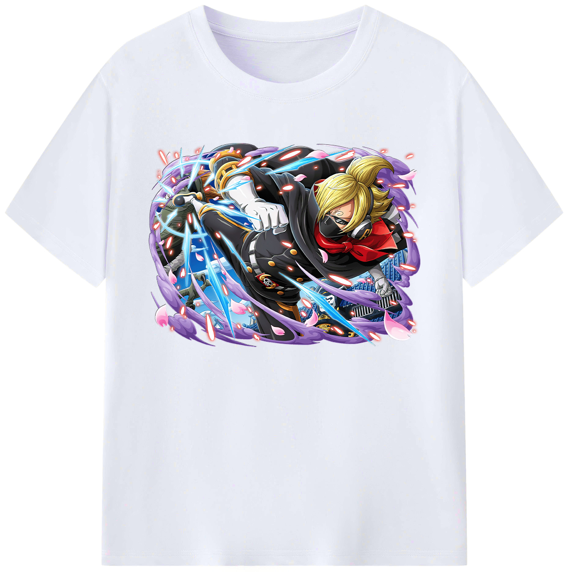 （画像用） ワンピース サンジ ONE PIECE Sanji 綿100％ メンズ半袖Tシャツ｜肌触りやわらか＆通気性