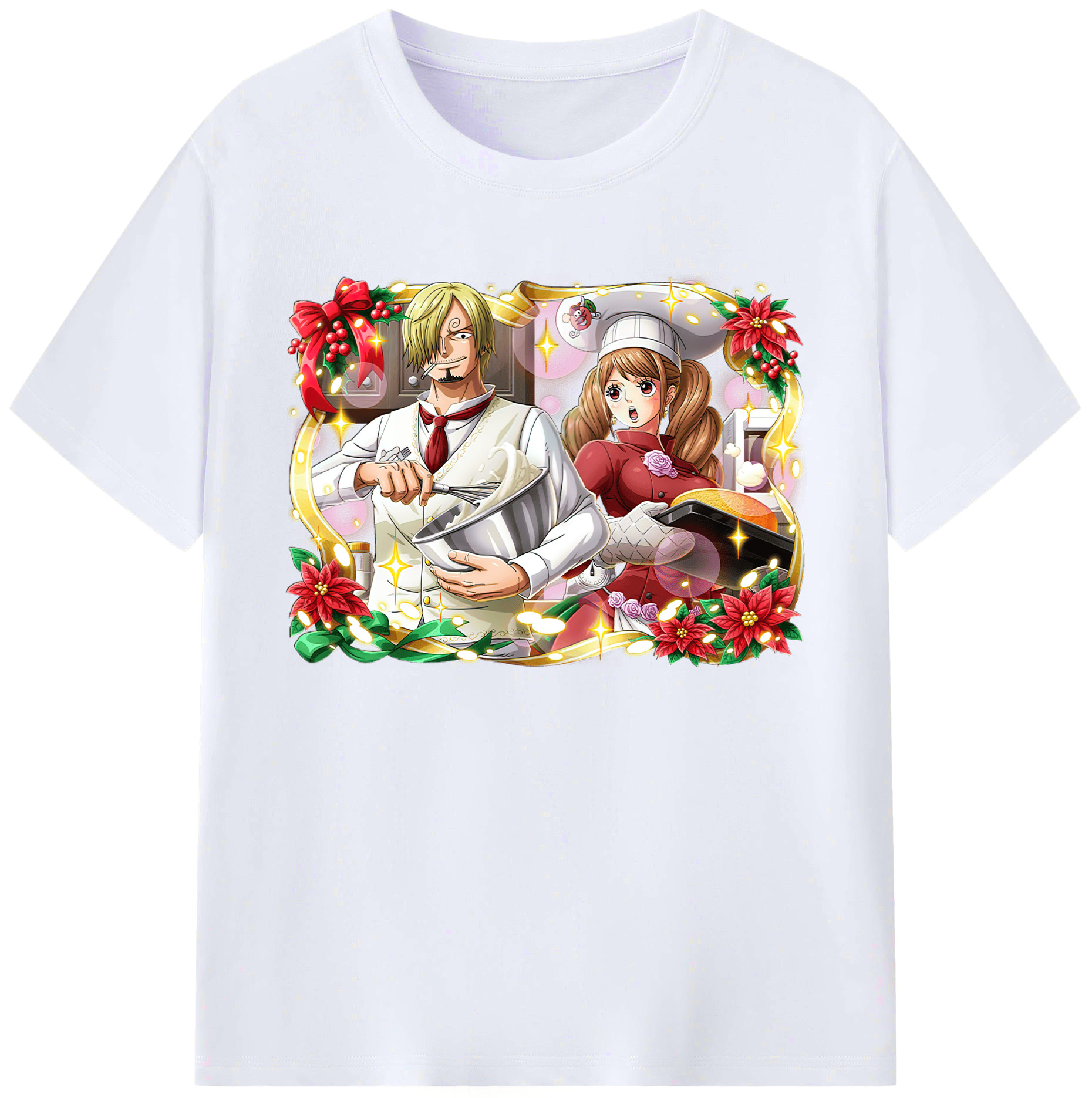 （画像用） ワンピース サンジ ONE PIECE Sanji 綿100％ メンズ半袖Tシャツ｜肌触りやわらか＆通気性