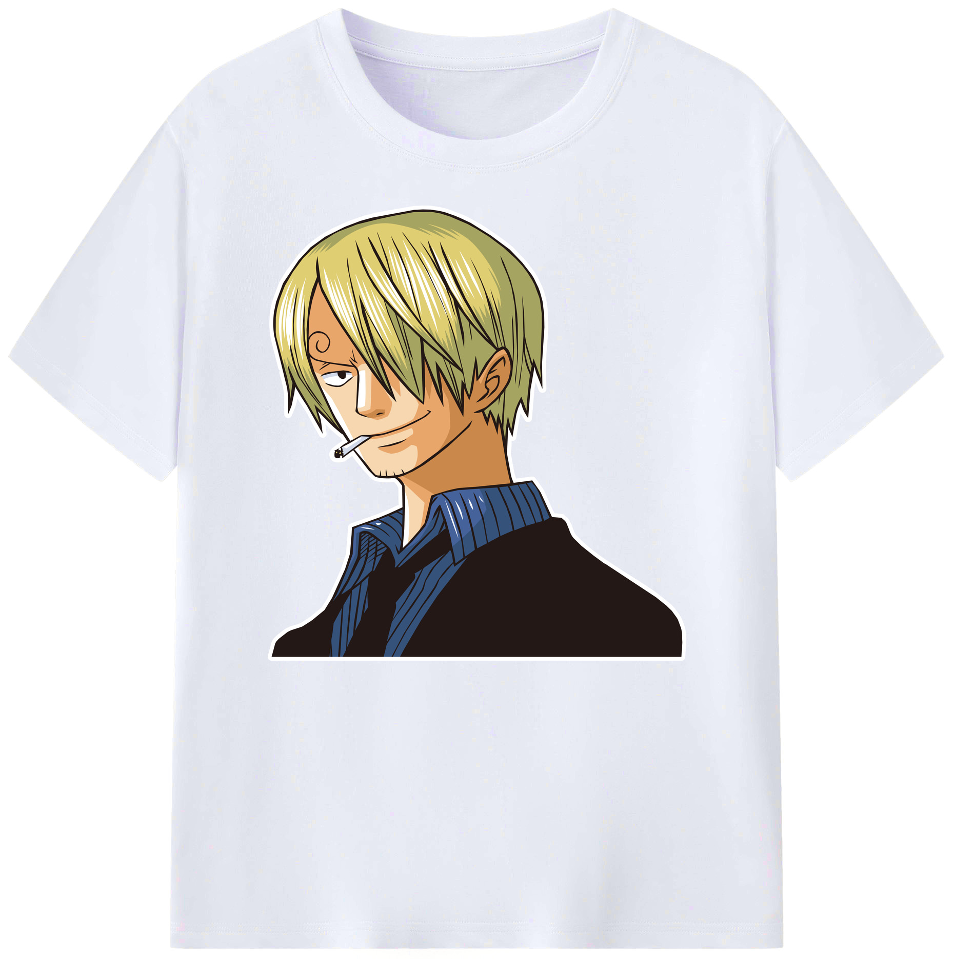 （画像用） ワンピース サンジ ONE PIECE Sanji 綿100％ メンズ半袖Tシャツ｜肌触りやわらか＆通気性