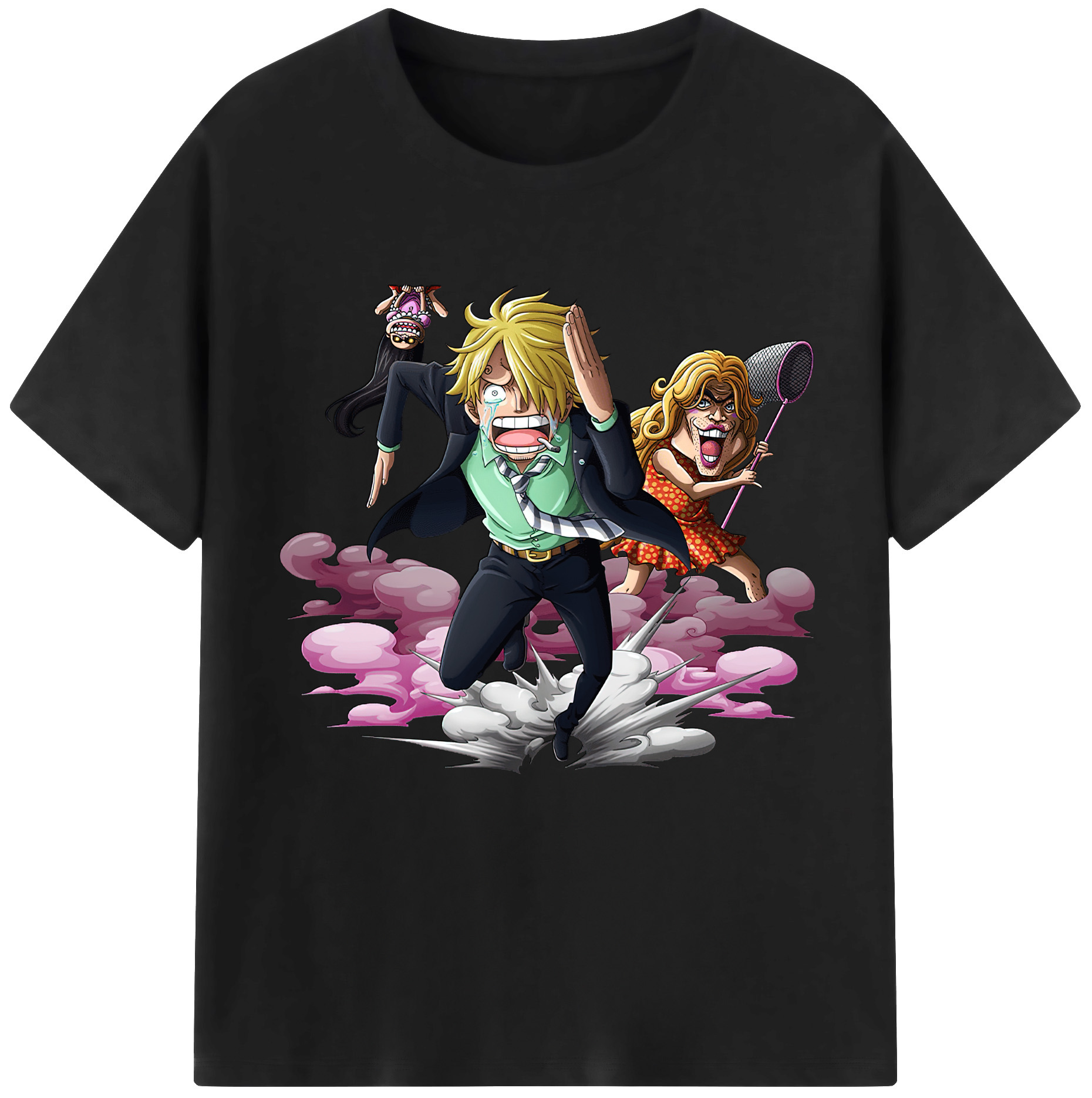 （画像用） ワンピース サンジ ONE PIECE Sanji レディースカジュアルプリントTシャツ（綿100％）