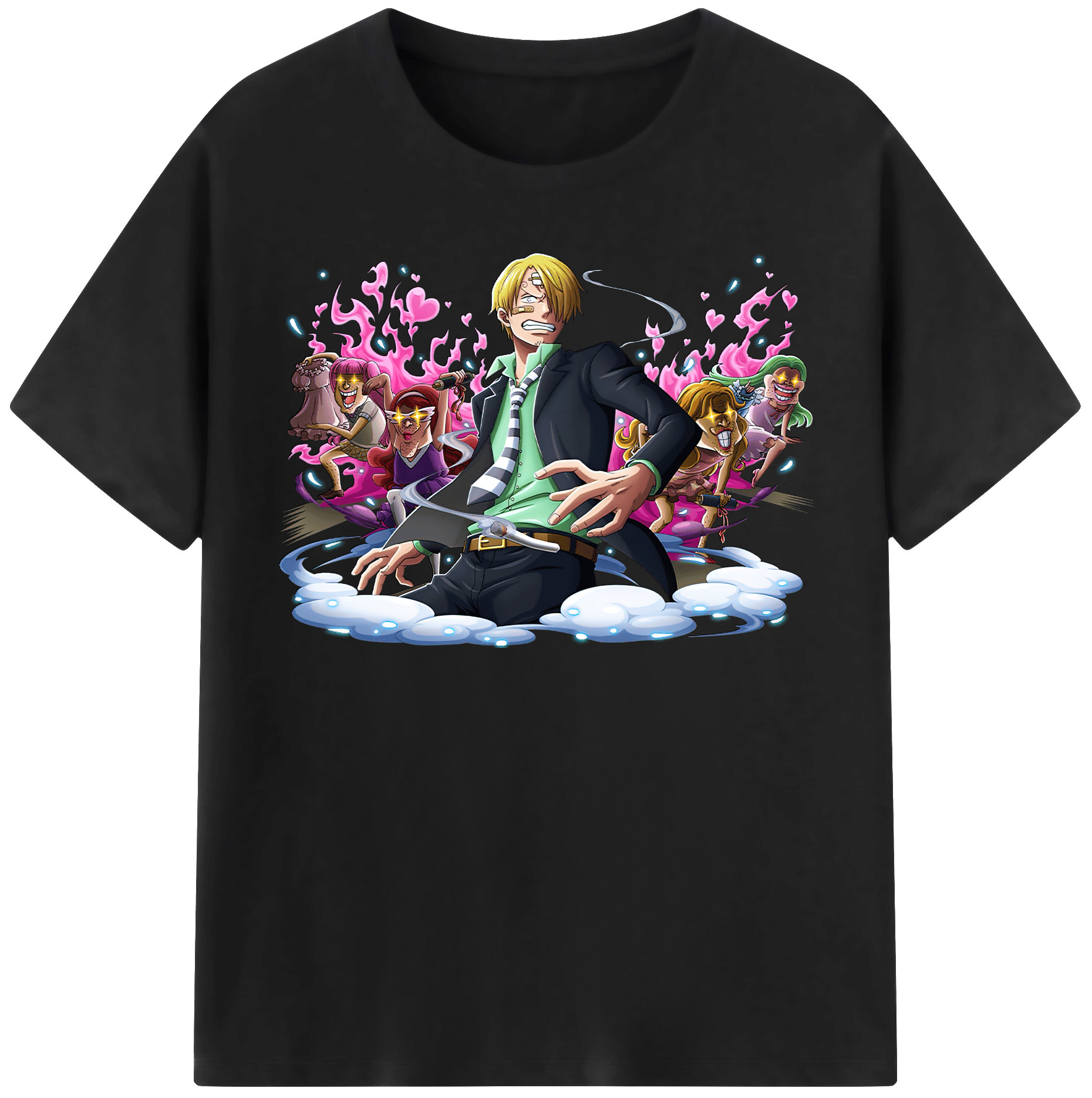 （画像用） ワンピース サンジ ONE PIECE Sanji レディースカジュアルプリントTシャツ（綿100％）