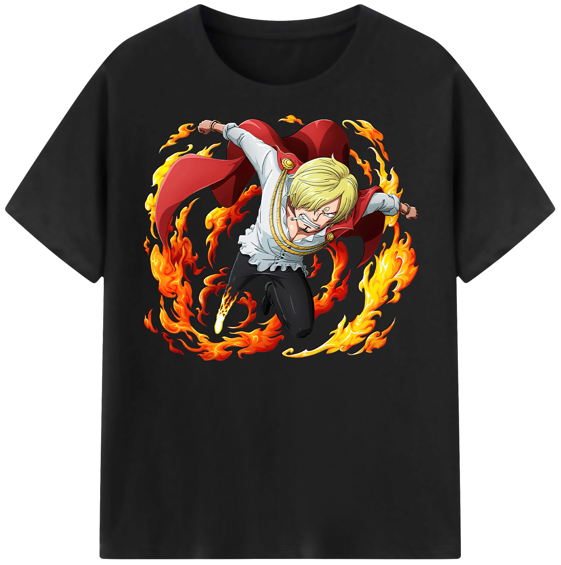 （画像用） ワンピース サンジ ONE PIECE Sanji レディースカジュアルプリントTシャツ（綿100％）
