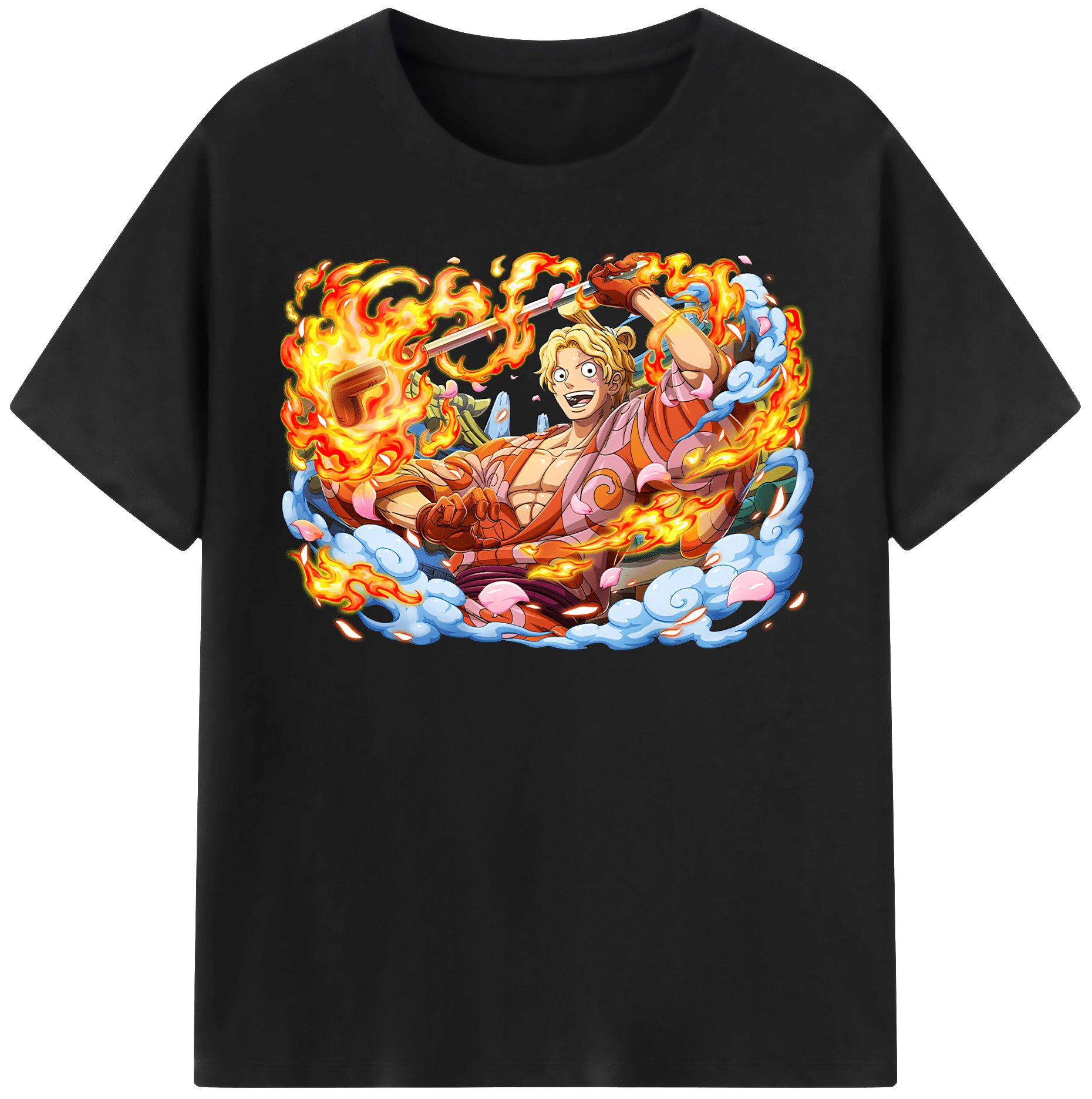 （画像用） ワンピース サンジ ONE PIECE Sanji レディースカジュアルプリントTシャツ（綿100％）