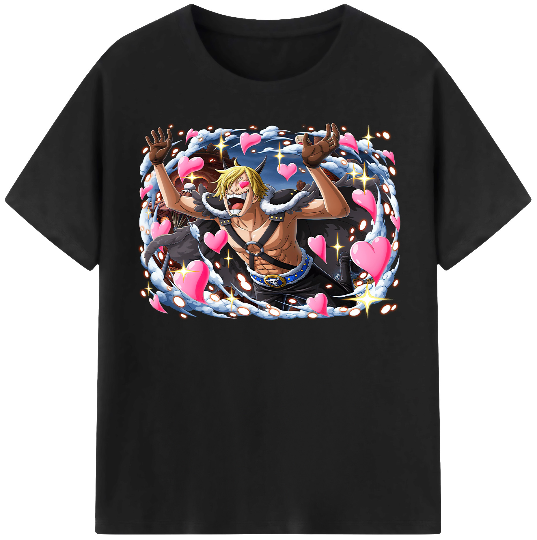 （画像用） ワンピース サンジ ONE PIECE Sanji レディースカジュアルプリントTシャツ（綿100％）
