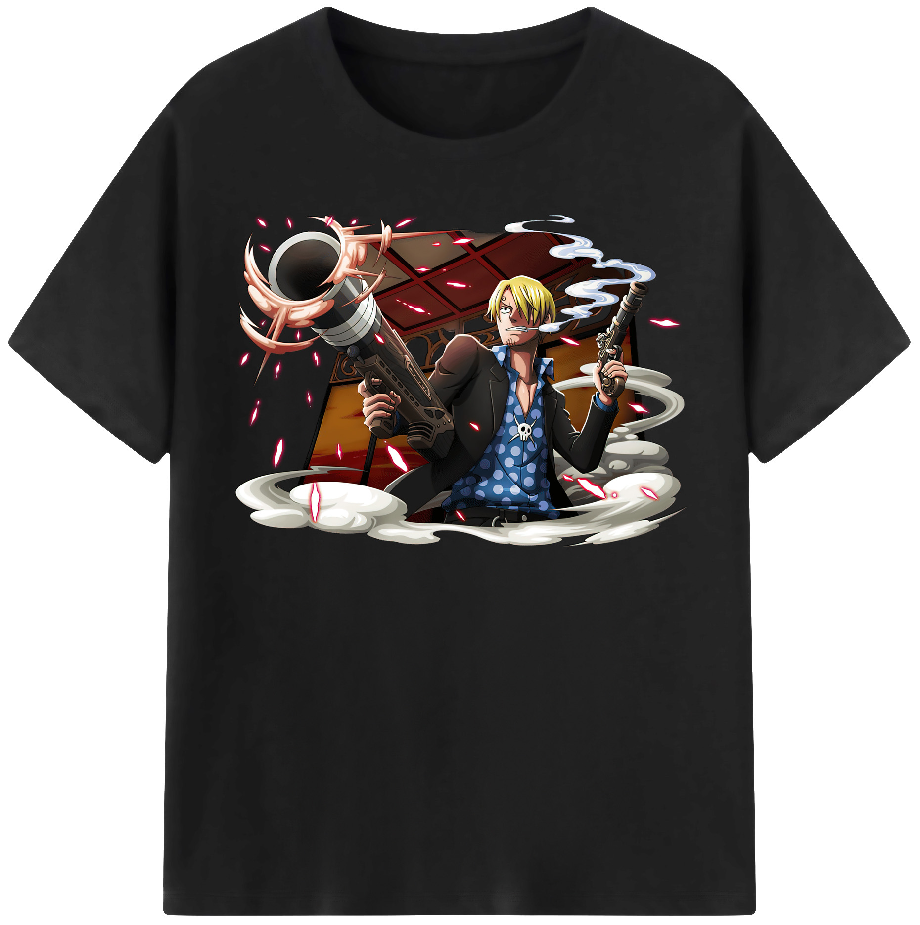 （画像用） ワンピース サンジ ONE PIECE Sanji レディースカジュアルプリントTシャツ（綿100％）