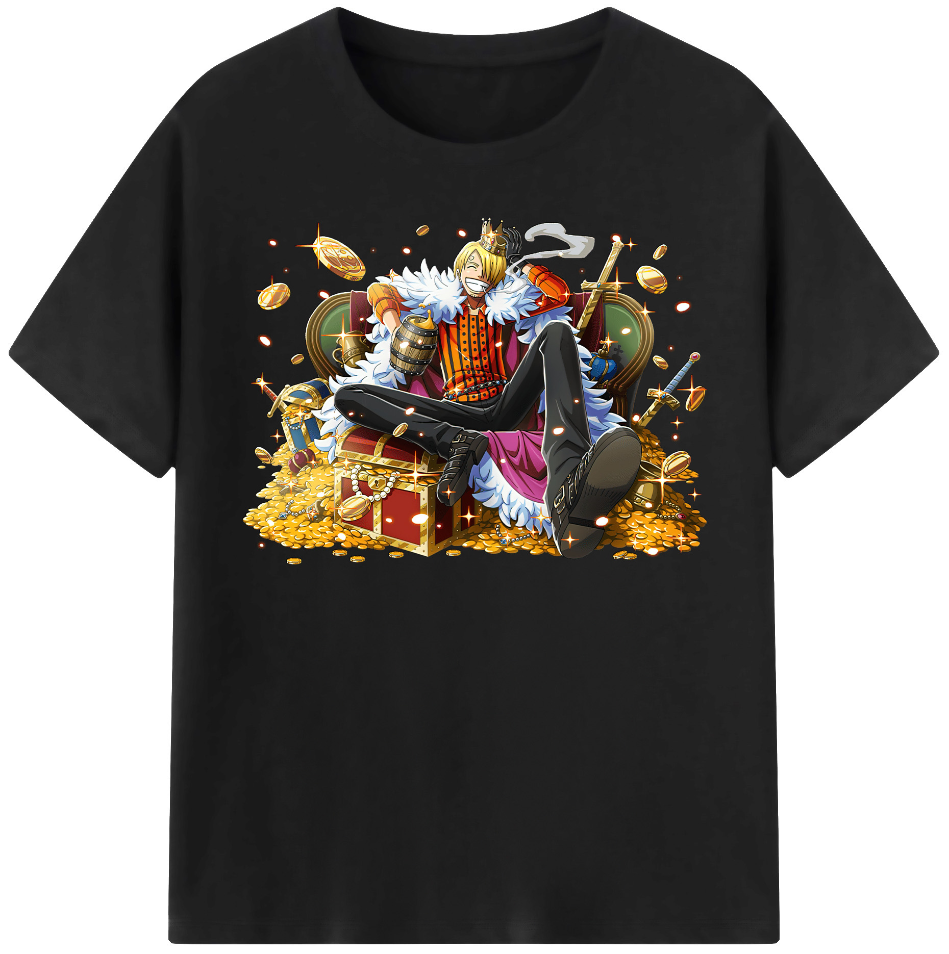 （画像用） ワンピース サンジ ONE PIECE Sanji レディースカジュアルプリントTシャツ（綿100％）