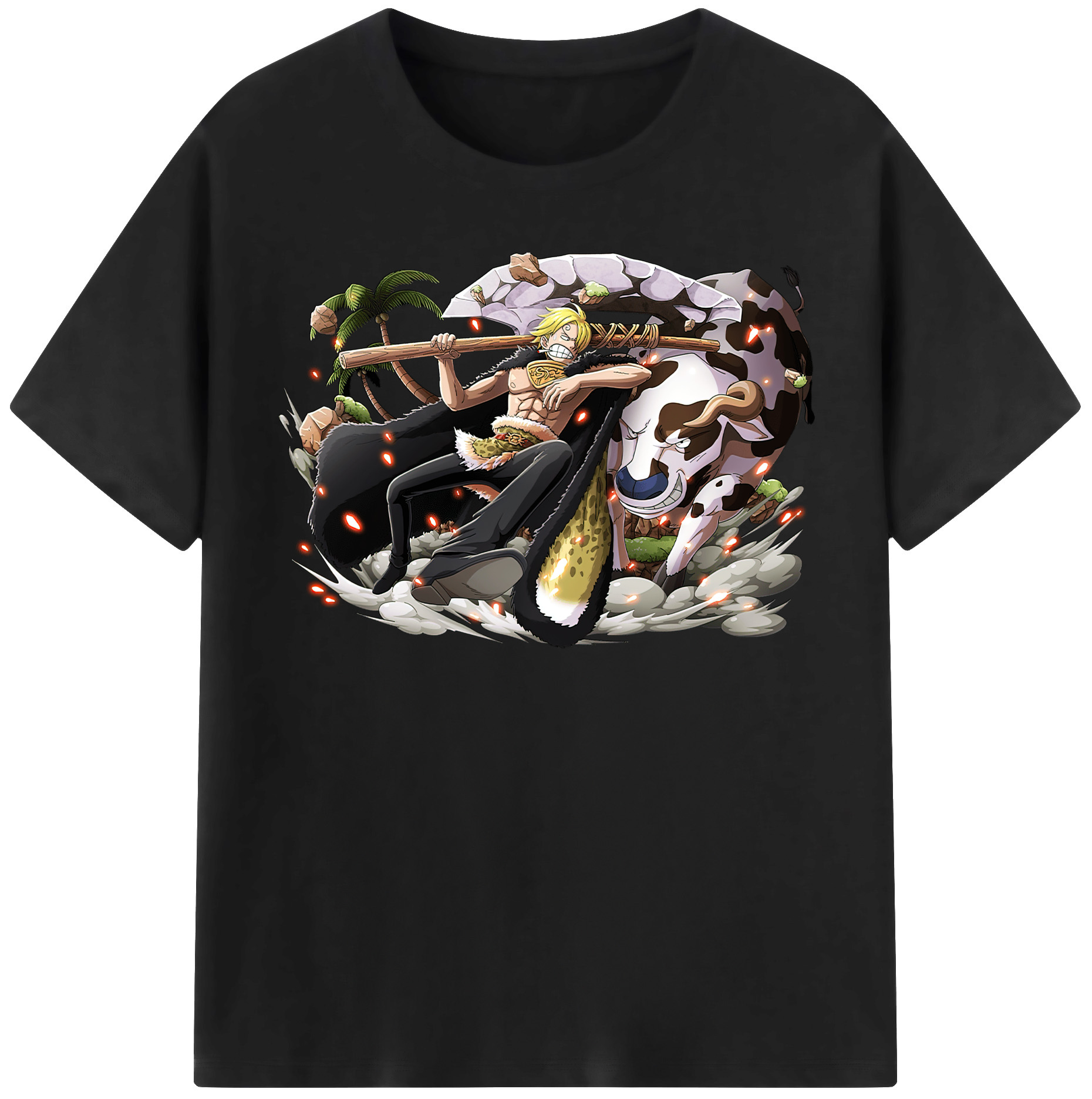 （画像用） ワンピース サンジ ONE PIECE Sanji レディースカジュアルプリントTシャツ（綿100％）