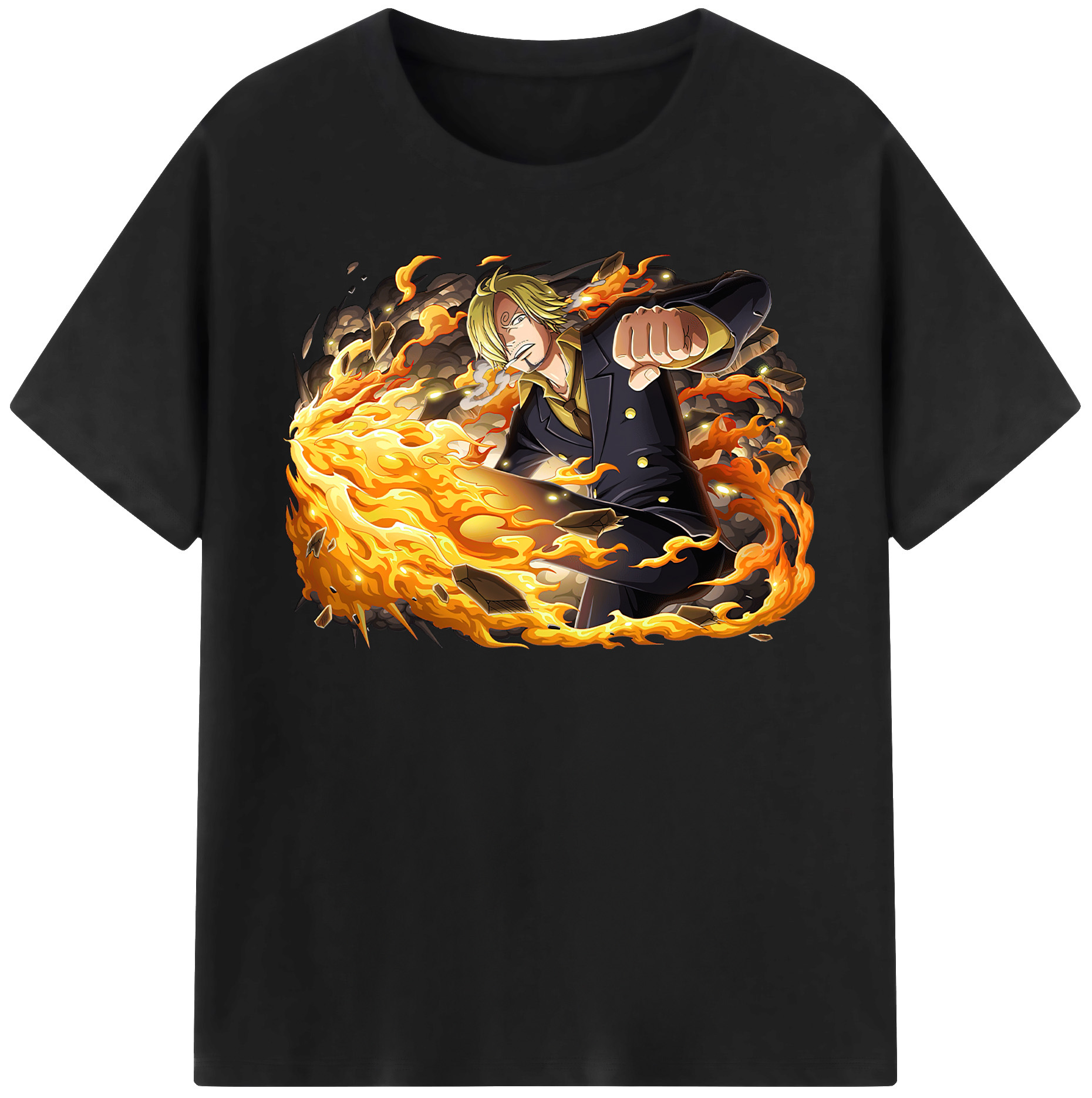 （画像用） ワンピース サンジ ONE PIECE Sanji レディースカジュアルプリントTシャツ（綿100％）