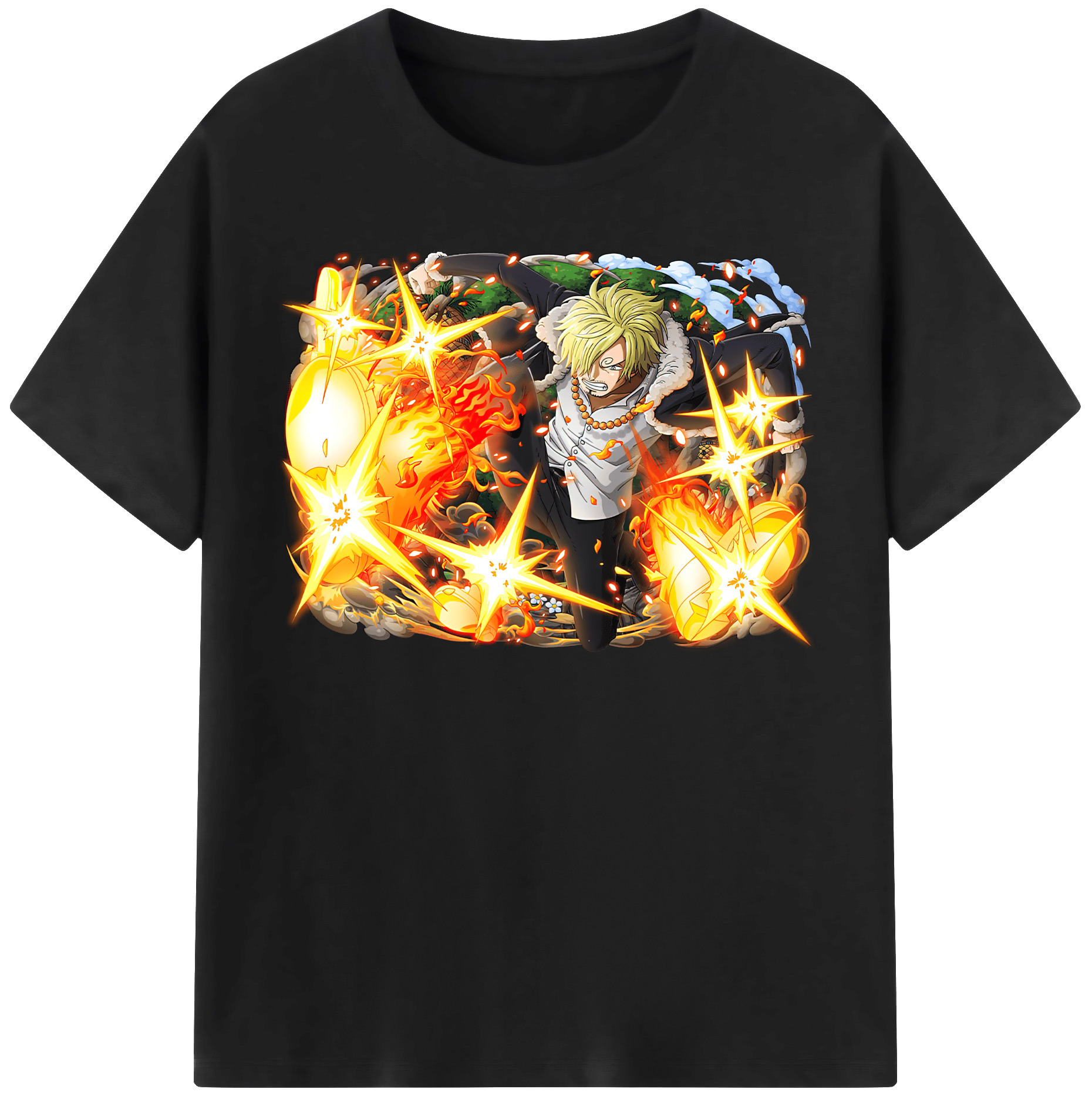 （画像用） ワンピース サンジ ONE PIECE Sanji レディースカジュアルプリントTシャツ（綿100％）