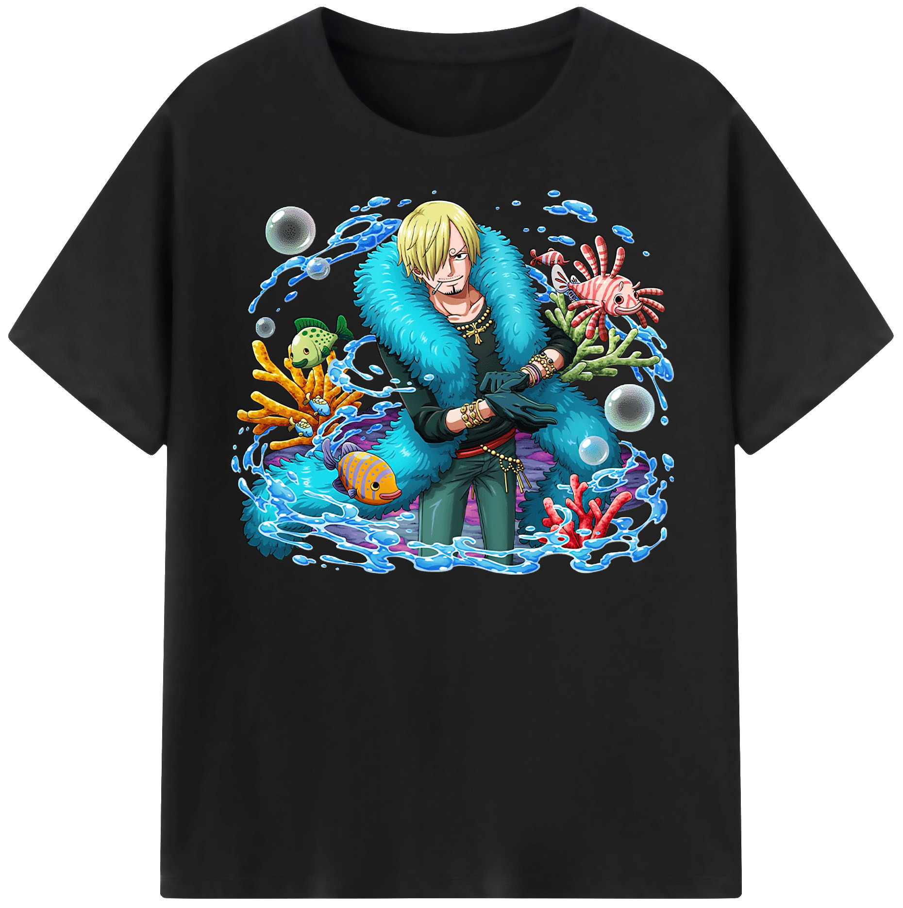 （画像用） ワンピース サンジ ONE PIECE Sanji レディースカジュアルプリントTシャツ（綿100％）