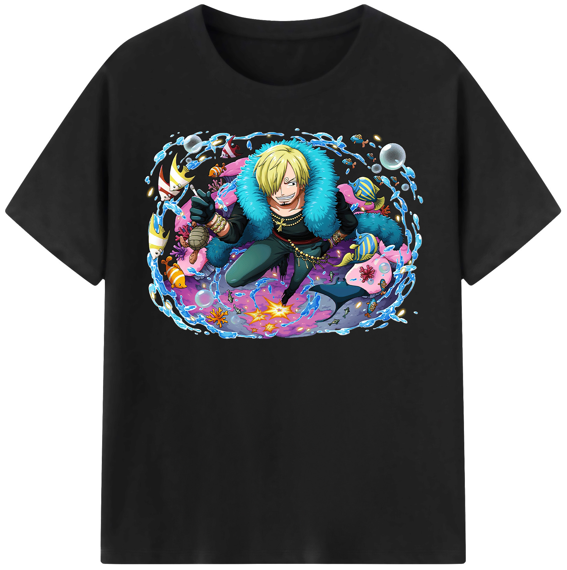 （画像用） ワンピース サンジ ONE PIECE Sanji レディースカジュアルプリントTシャツ（綿100％）