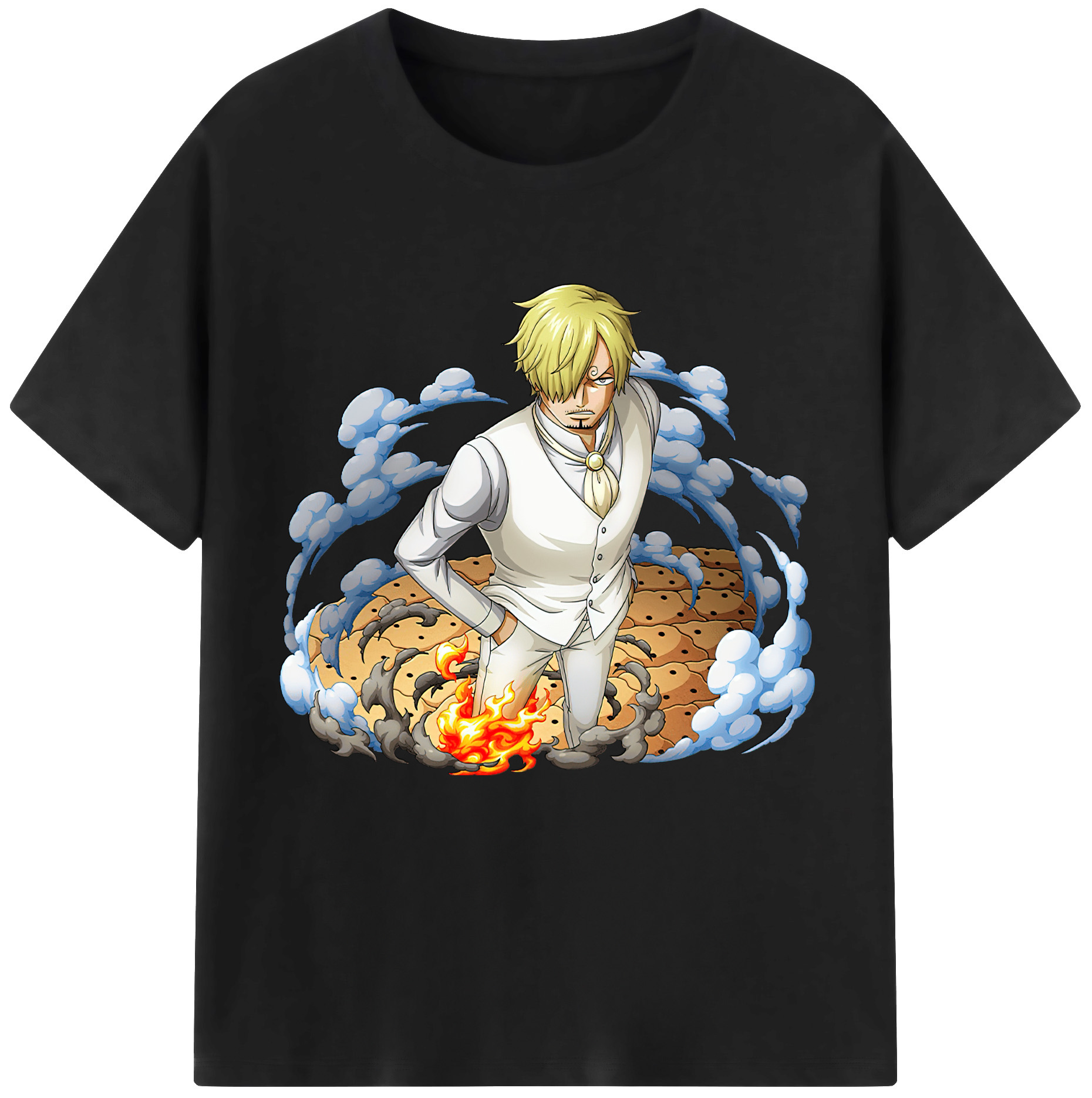 （画像用） ワンピース サンジ ONE PIECE Sanji レディースカジュアルプリントTシャツ（綿100％）