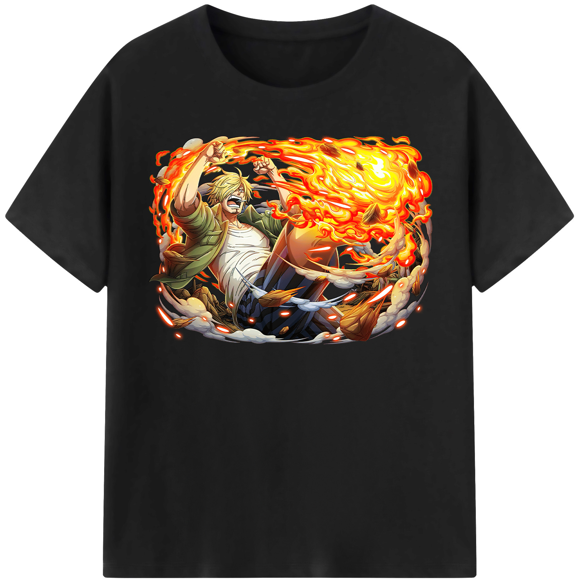 （画像用） ワンピース サンジ ONE PIECE Sanji レディースカジュアルプリントTシャツ（綿100％）