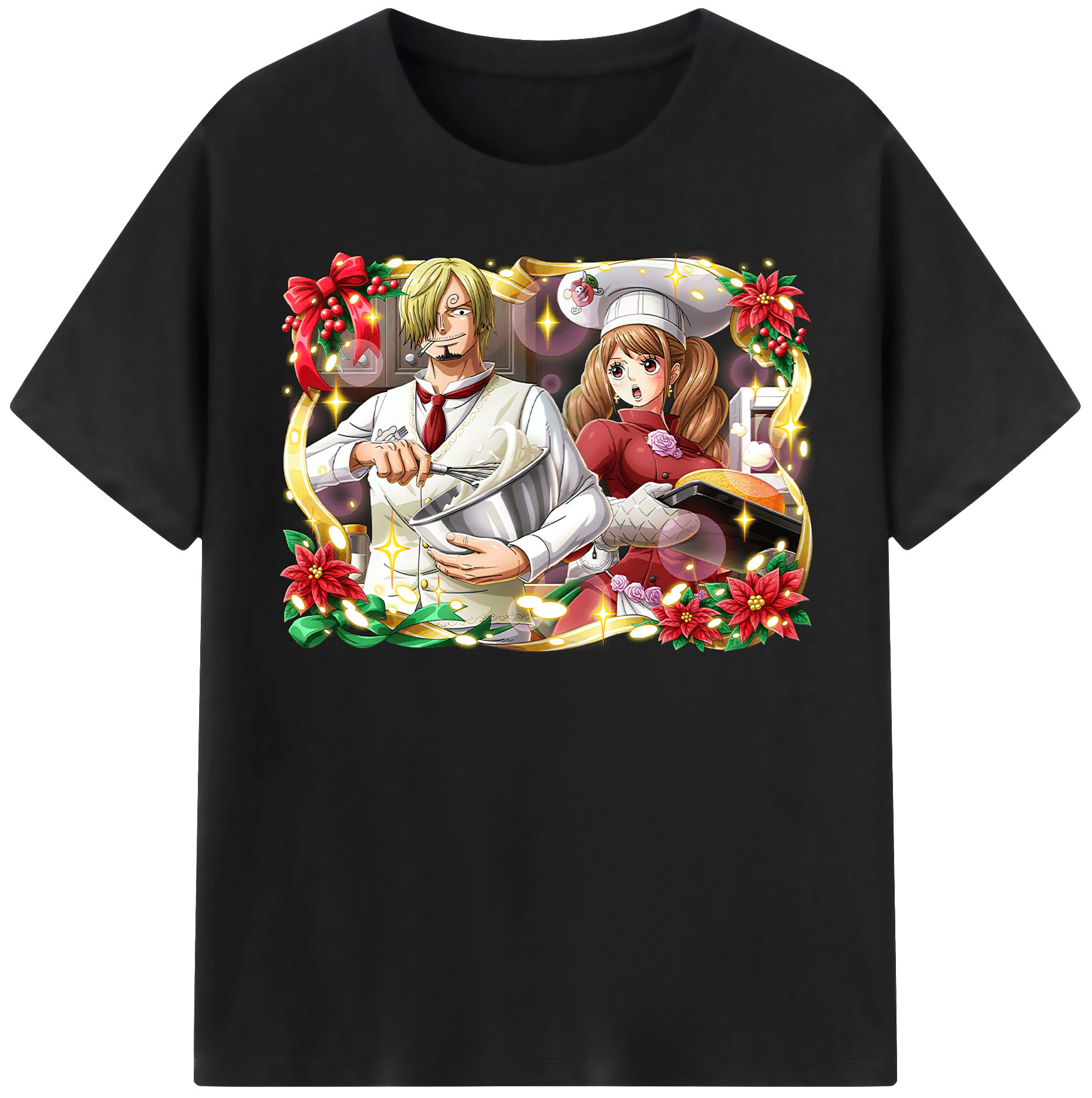 （画像用） ワンピース サンジ ONE PIECE Sanji レディースカジュアルプリントTシャツ（綿100％）