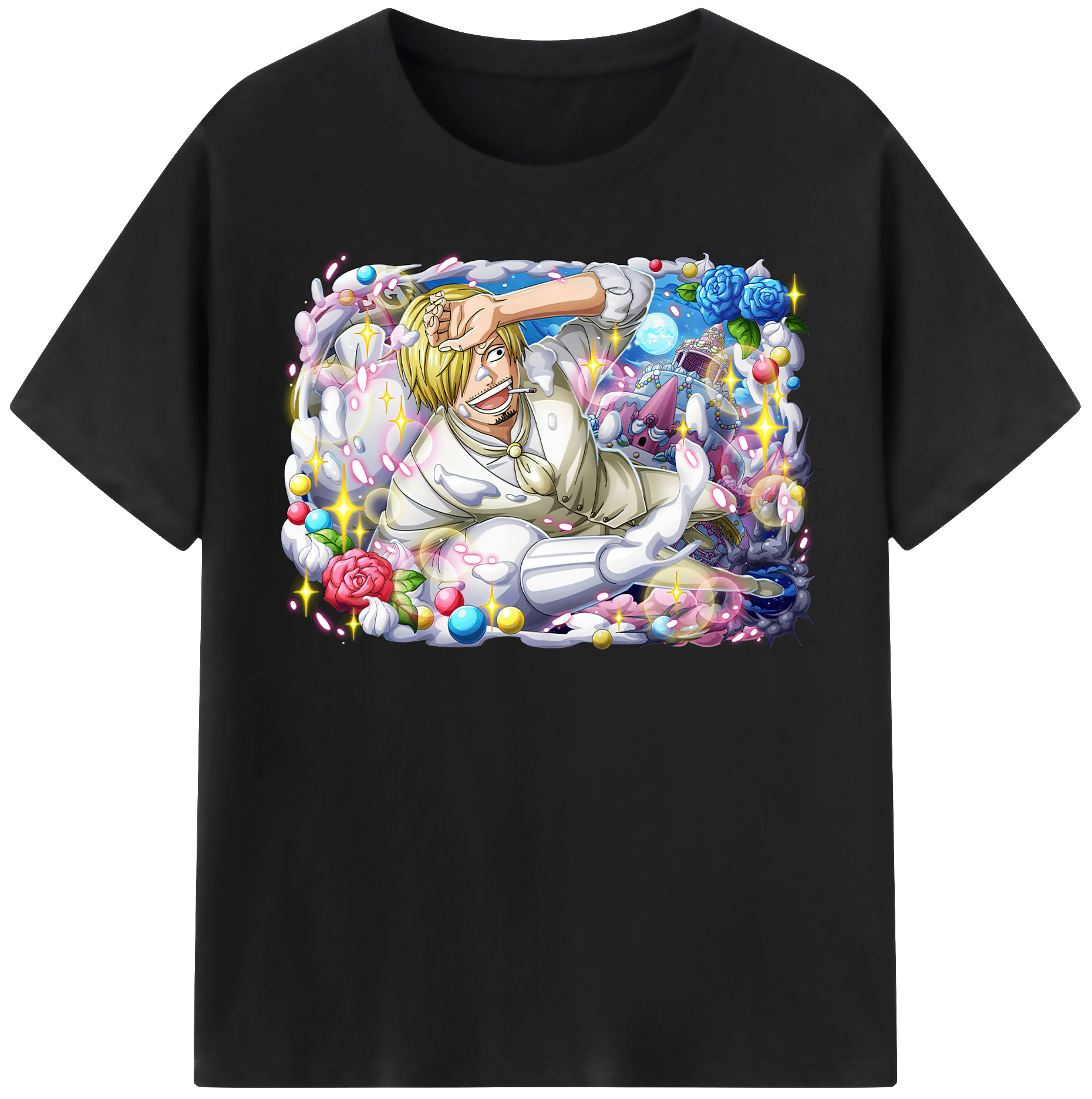 （画像用） ワンピース サンジ ONE PIECE Sanji レディースカジュアルプリントTシャツ（綿100％）
