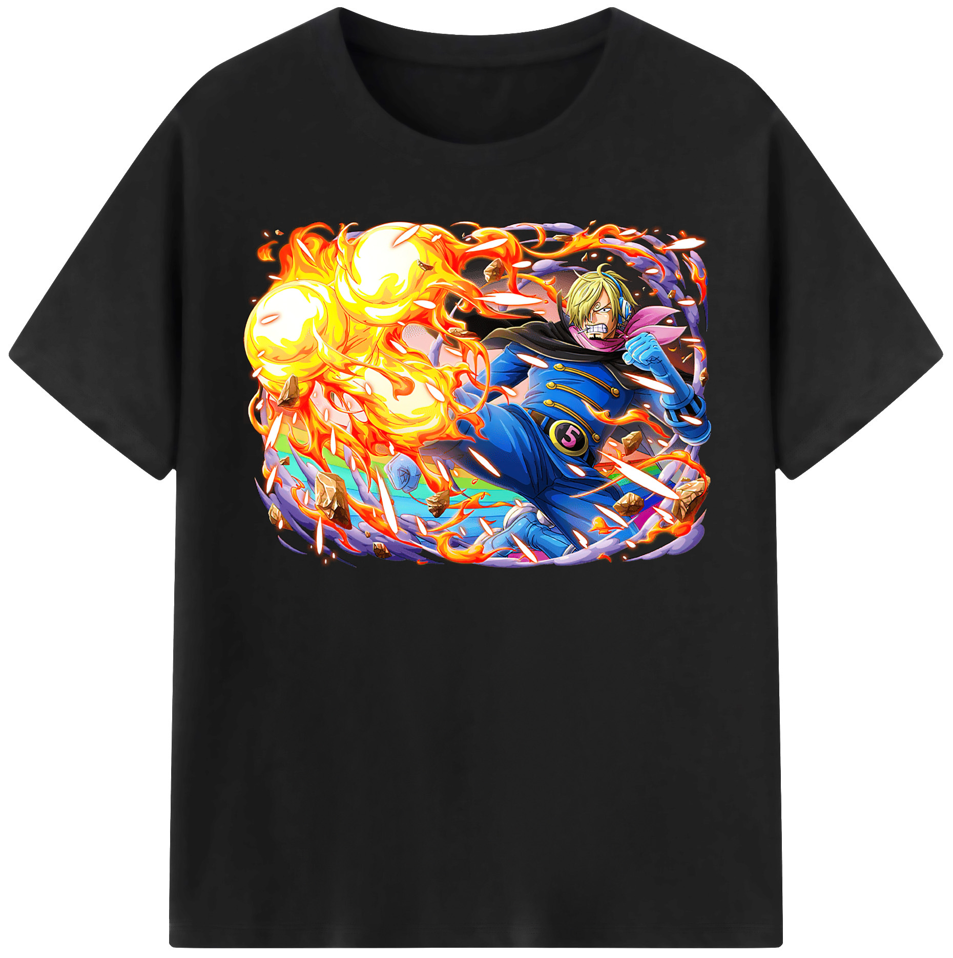 （画像用） ワンピース サンジ ONE PIECE Sanji レディースカジュアルプリントTシャツ（綿100％）