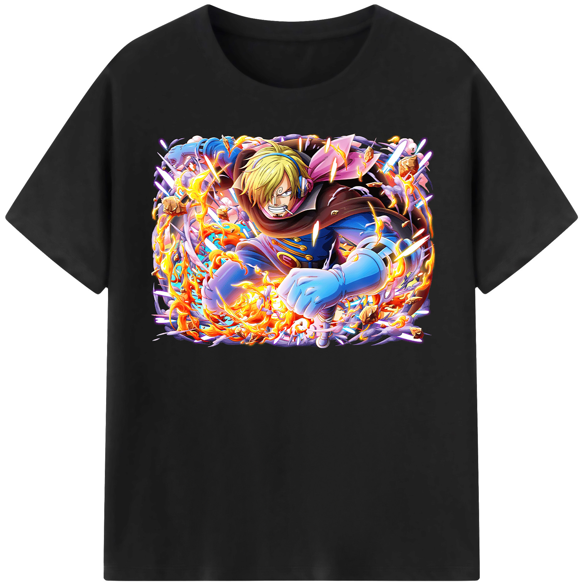 （画像用） ワンピース サンジ ONE PIECE Sanji レディースカジュアルプリントTシャツ（綿100％）