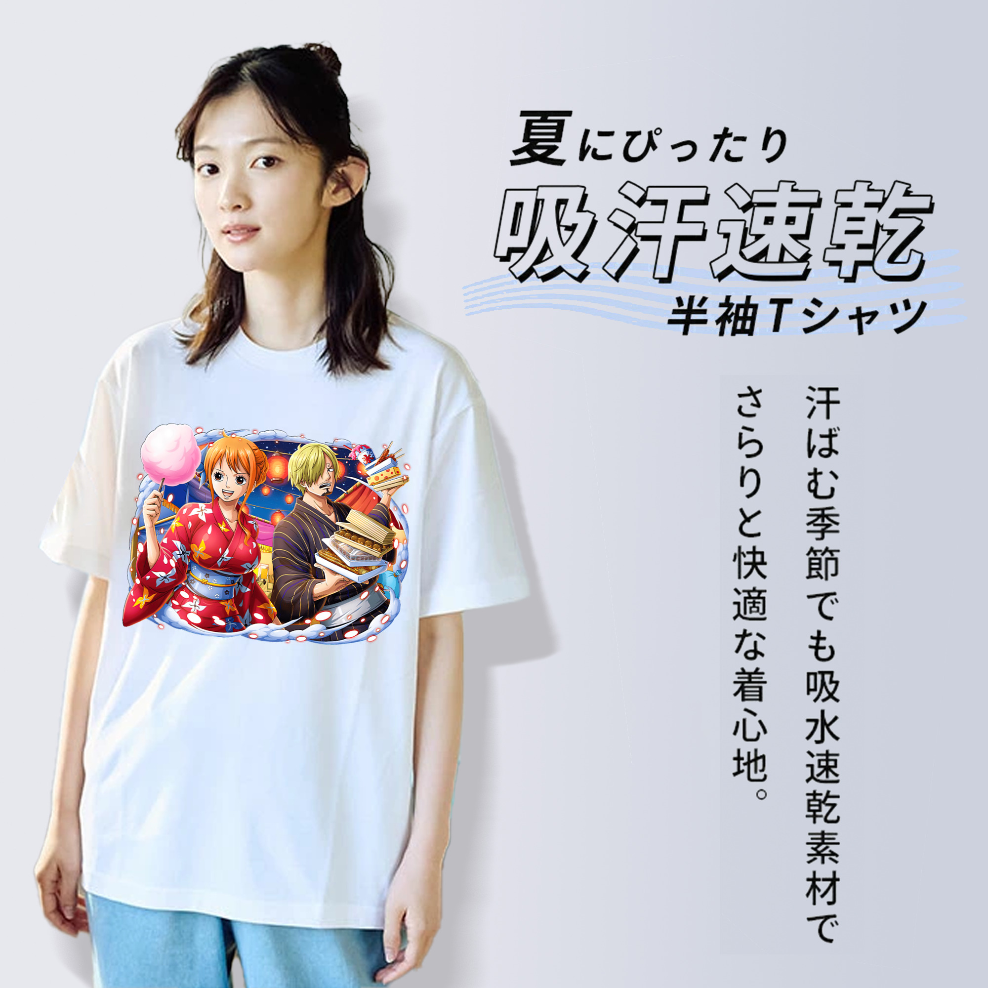 ワンピース サンジ ONE PIECE Sanji レディースカジュアルプリントTシャツ（綿100％）