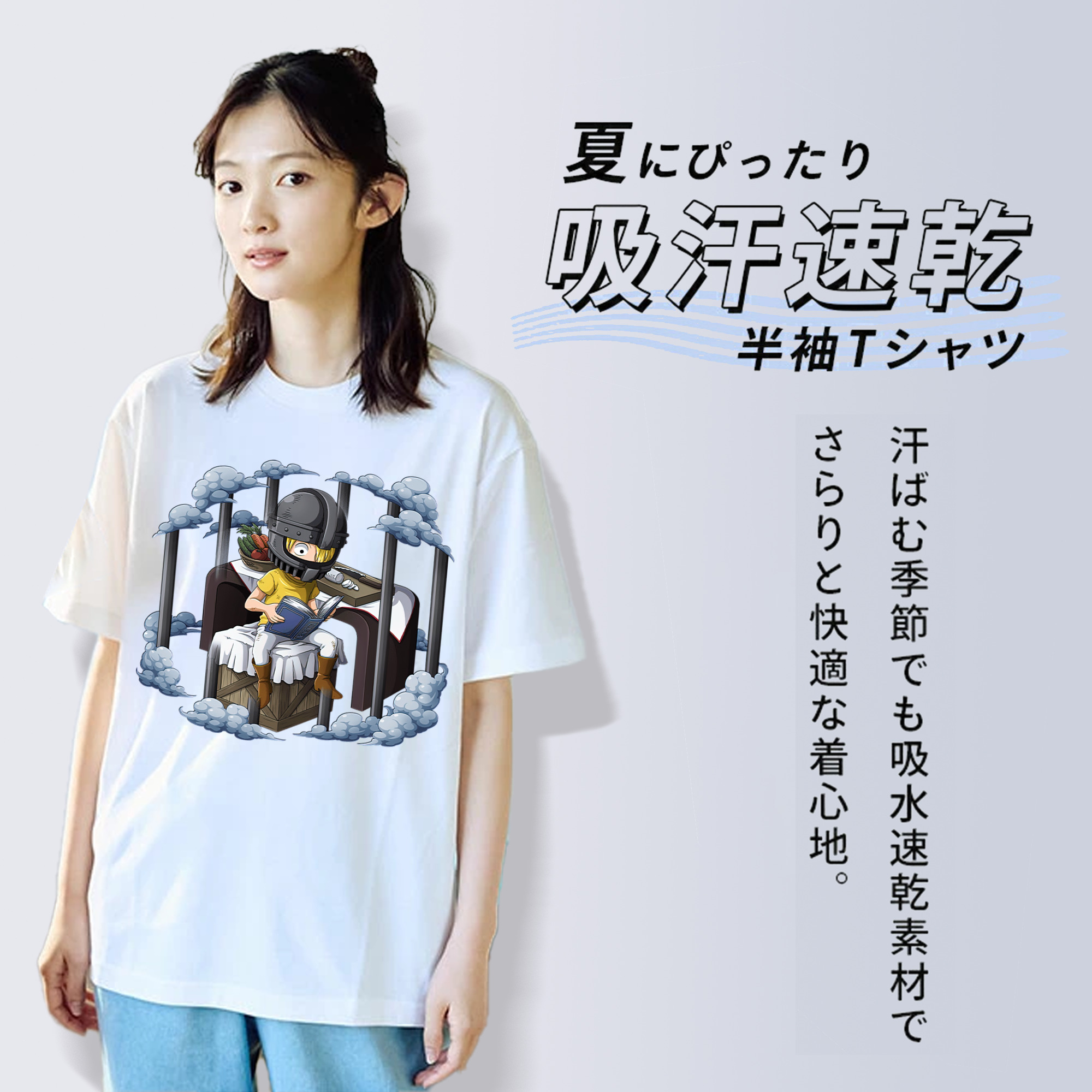 ワンピース サンジ ONE PIECE Sanji レディースカジュアルプリントTシャツ（綿100％）