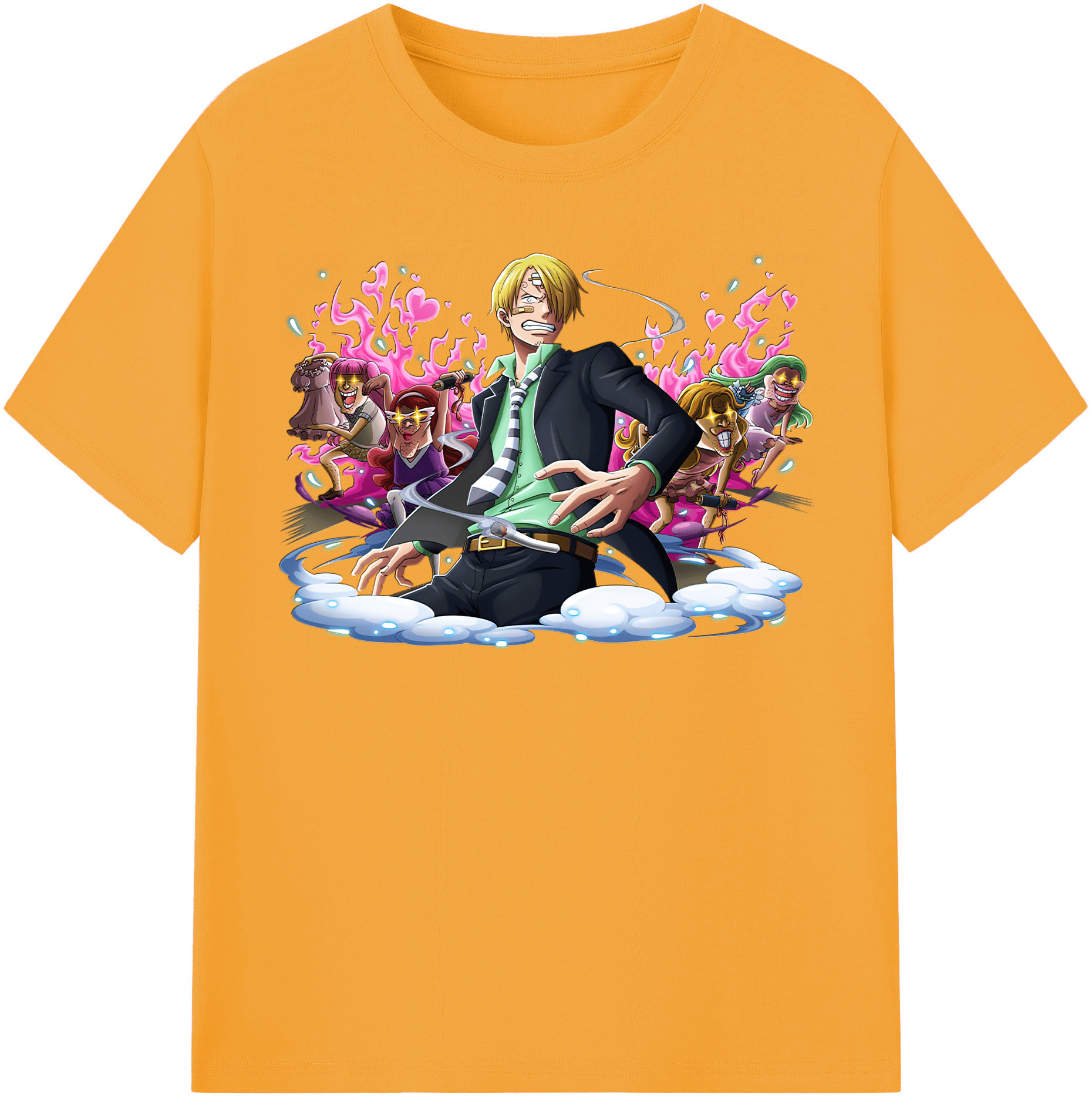 （画像用） ワンピース サンジ ONE PIECE Sanji レディースカジュアルプリントTシャツ（綿100％）