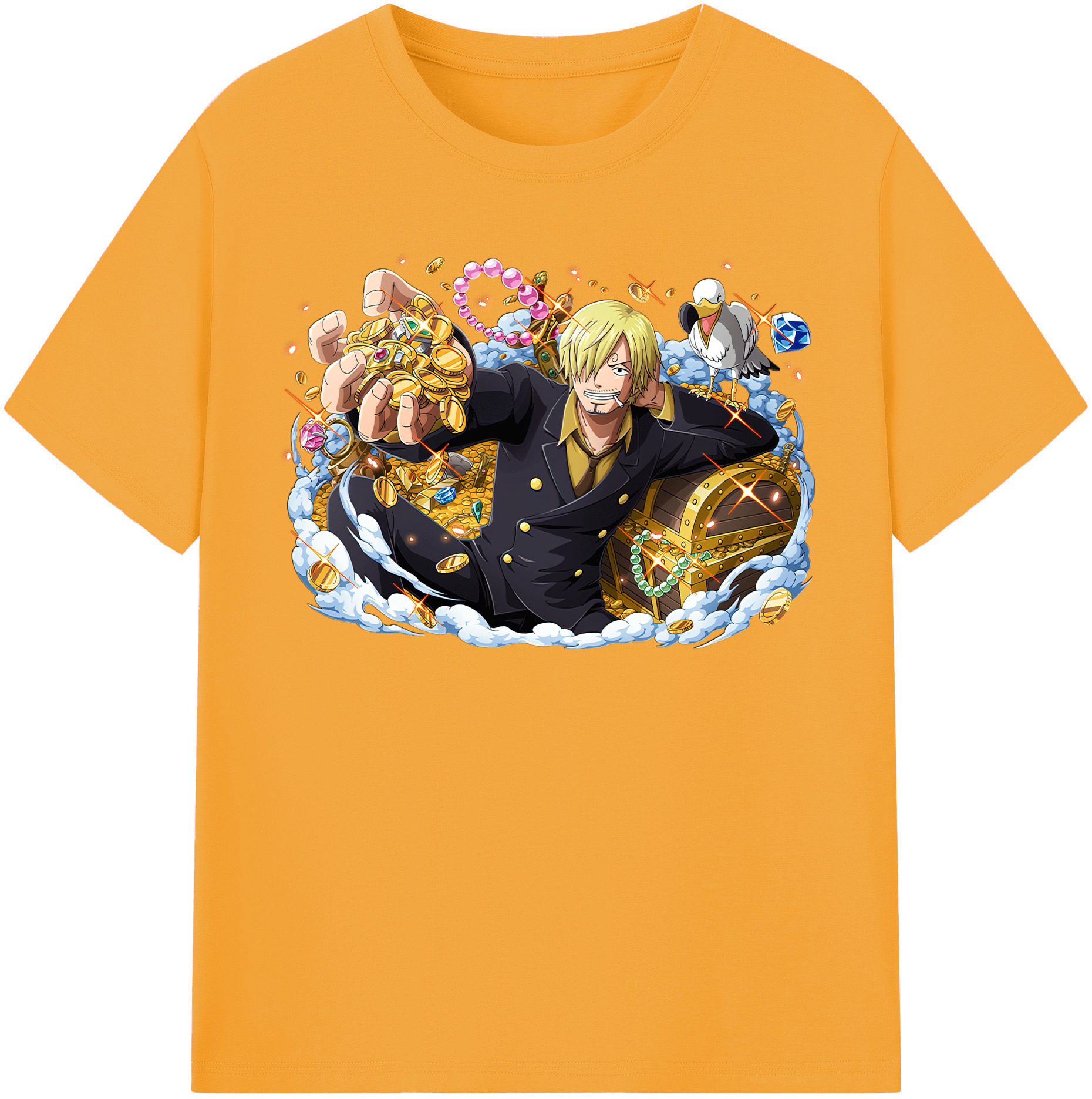 （画像用） ワンピース サンジ ONE PIECE Sanji レディースカジュアルプリントTシャツ（綿100％）