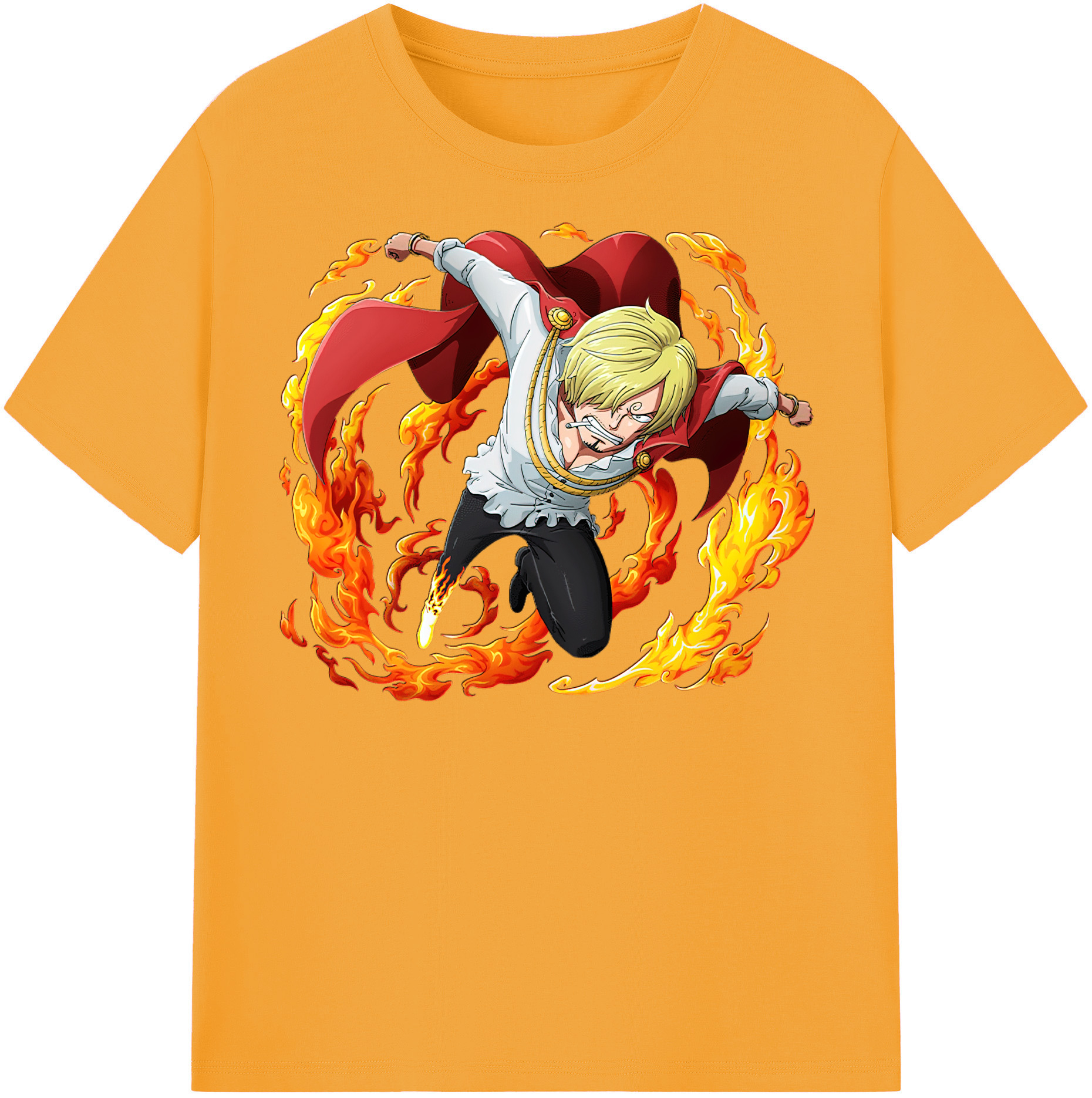 （画像用） ワンピース サンジ ONE PIECE Sanji レディースカジュアルプリントTシャツ（綿100％）