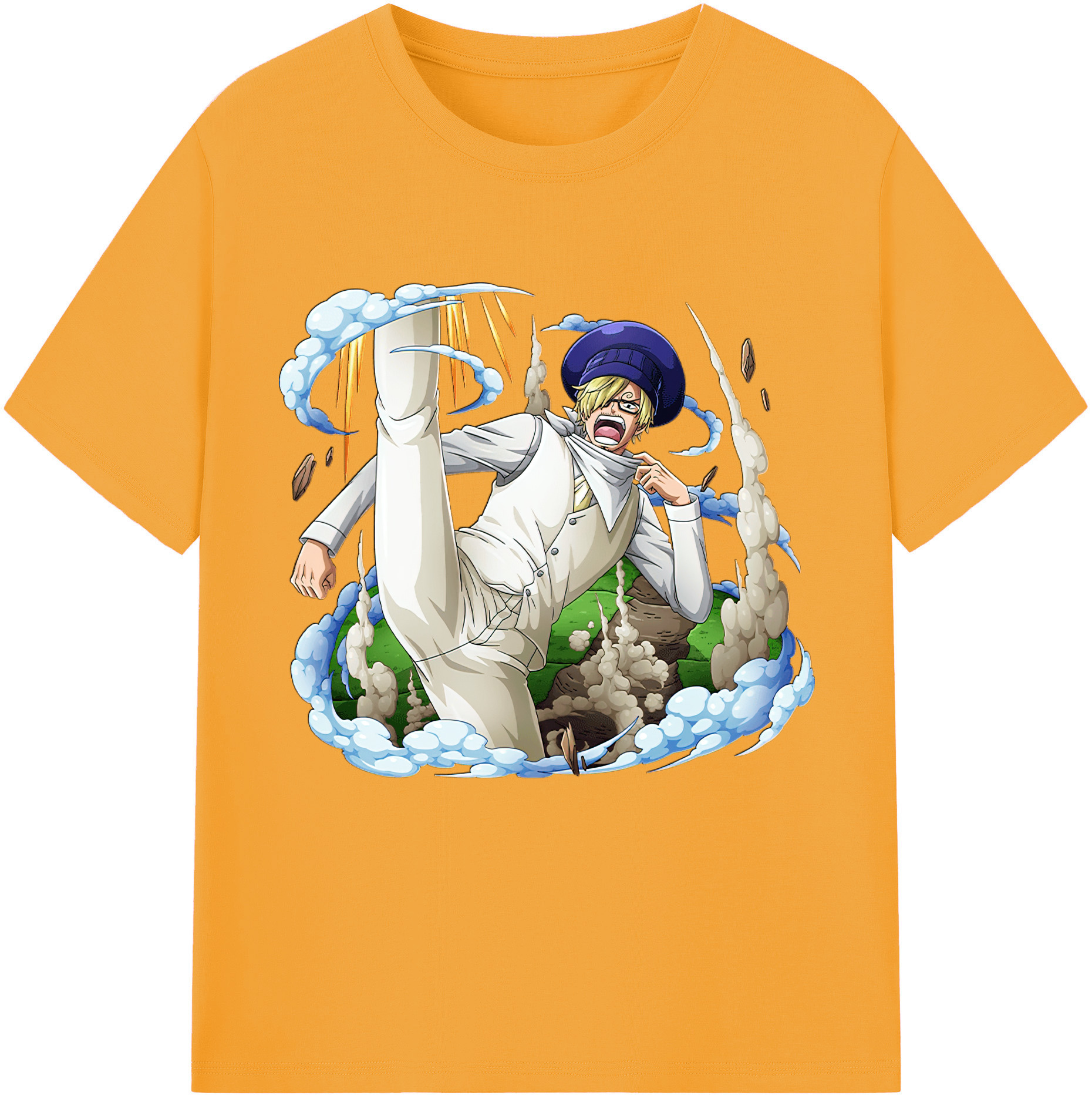 （画像用） ワンピース サンジ ONE PIECE Sanji レディースカジュアルプリントTシャツ（綿100％）