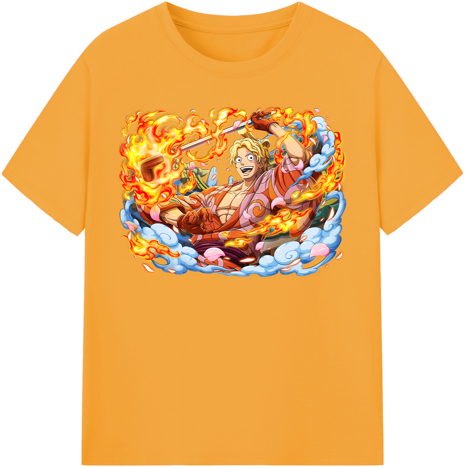 （画像用） ワンピース サンジ ONE PIECE Sanji レディースカジュアルプリントTシャツ（綿100％）