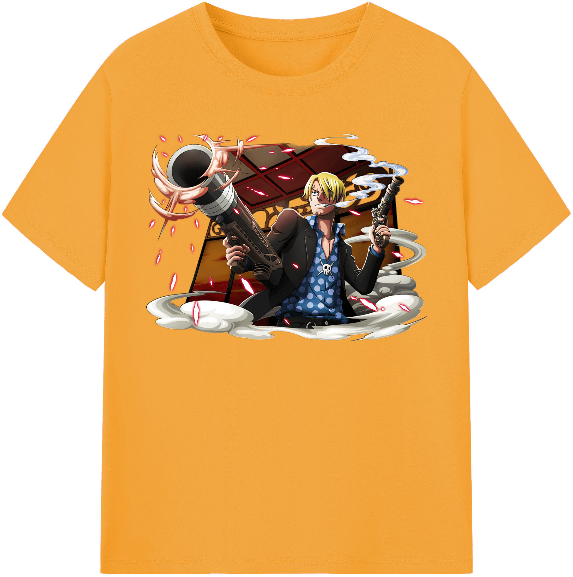 （画像用） ワンピース サンジ ONE PIECE Sanji レディースカジュアルプリントTシャツ（綿100％）