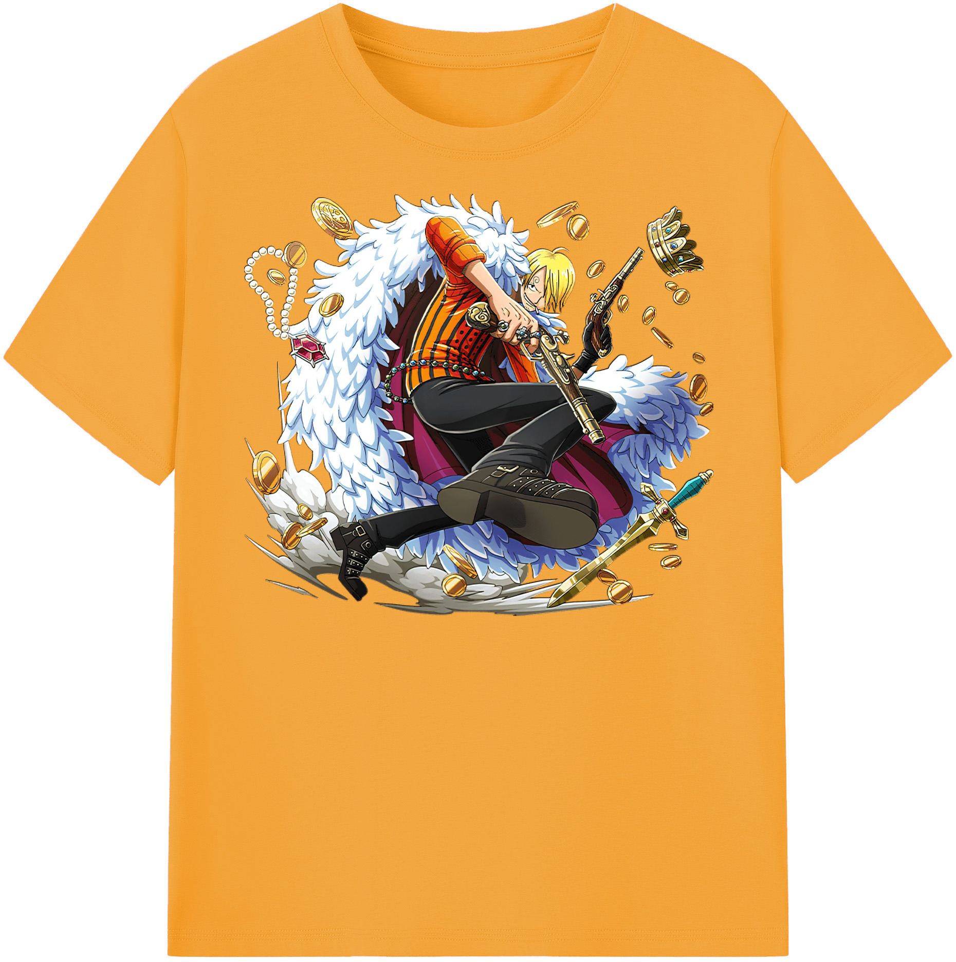 （画像用） ワンピース サンジ ONE PIECE Sanji レディースカジュアルプリントTシャツ（綿100％）