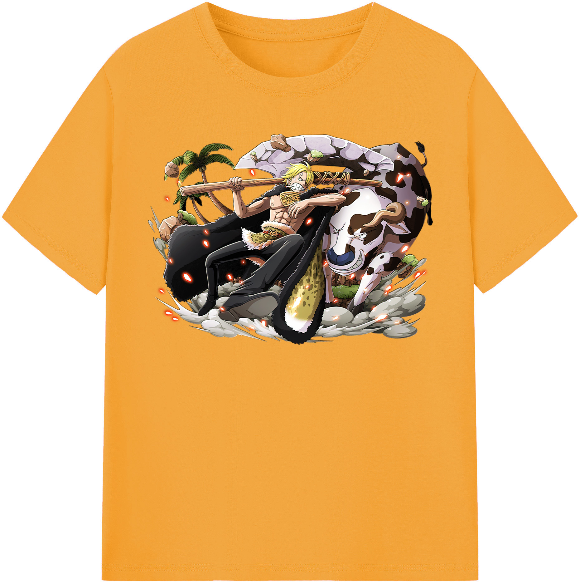 （画像用） ワンピース サンジ ONE PIECE Sanji レディースカジュアルプリントTシャツ（綿100％）