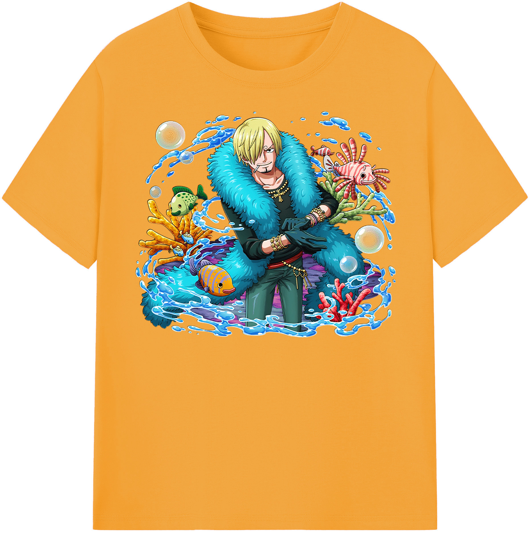 （画像用） ワンピース サンジ ONE PIECE Sanji レディースカジュアルプリントTシャツ（綿100％）
