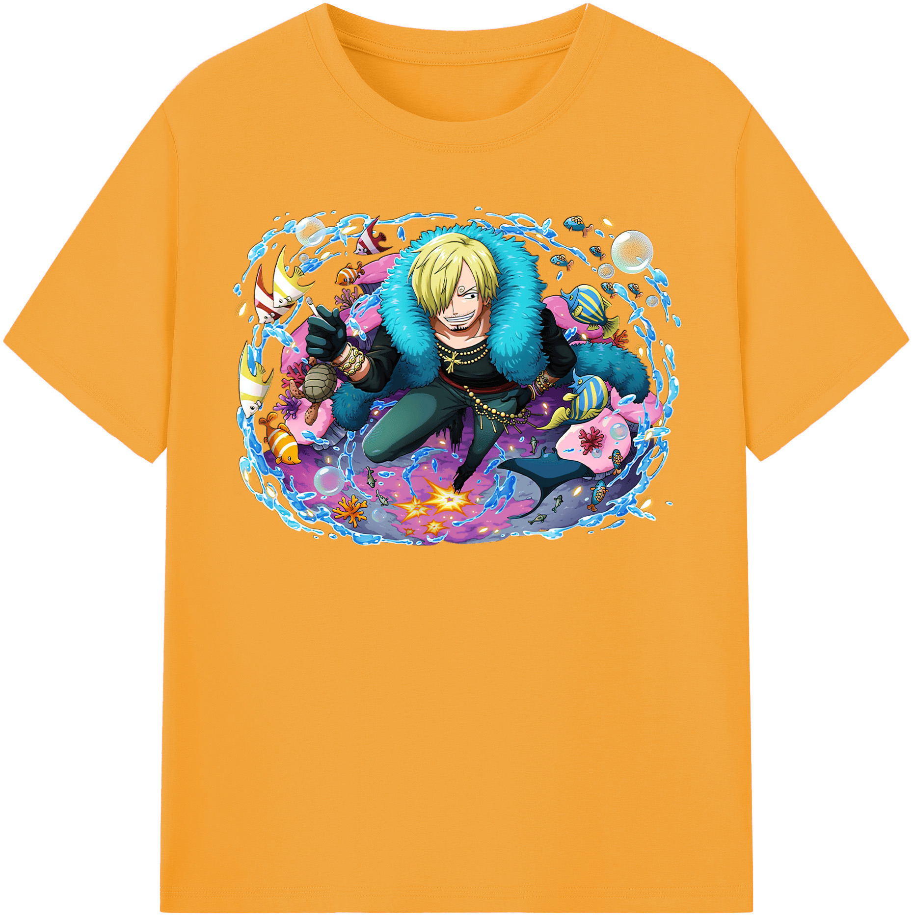 （画像用） ワンピース サンジ ONE PIECE Sanji レディースカジュアルプリントTシャツ（綿100％）