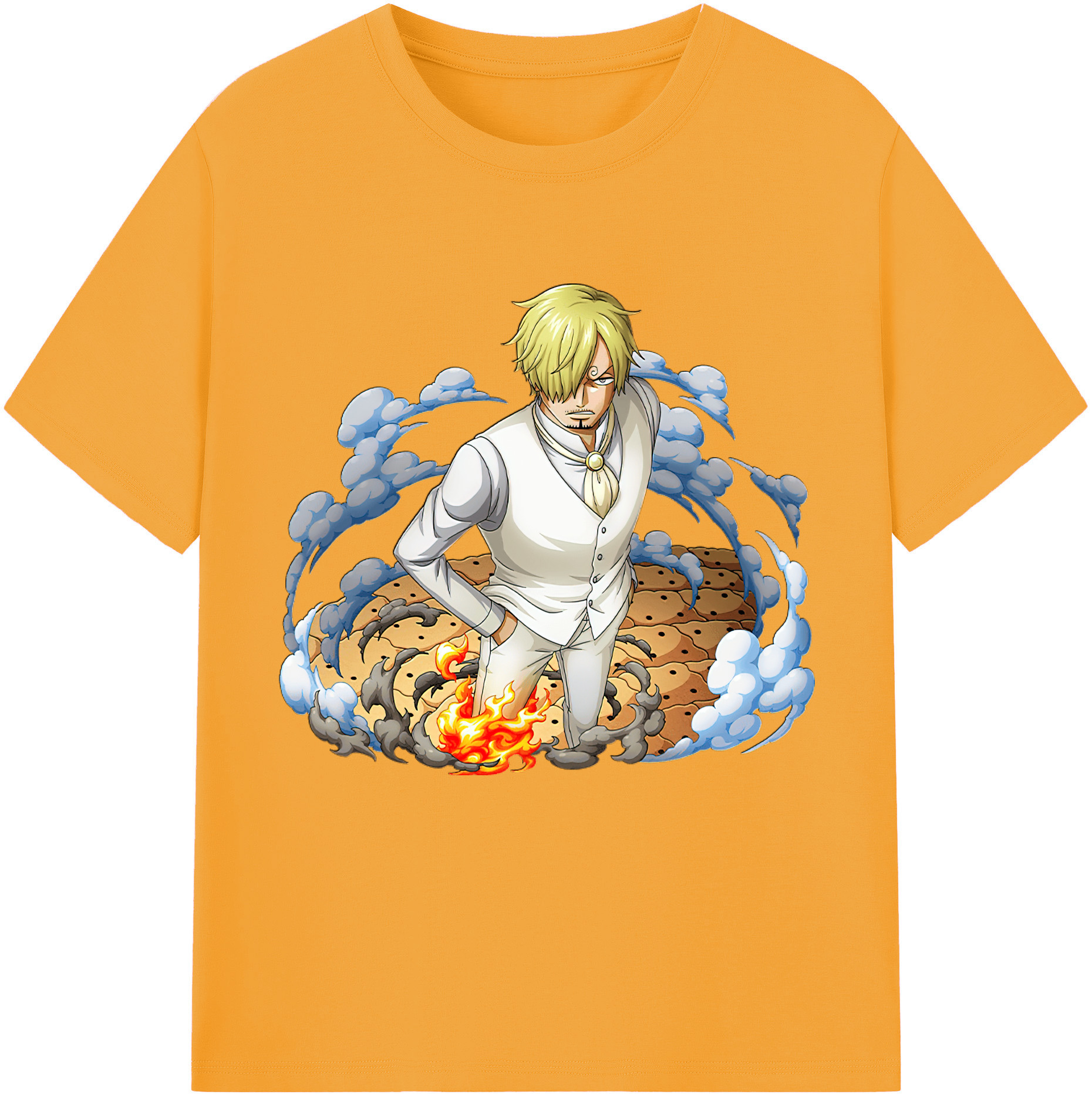 （画像用） ワンピース サンジ ONE PIECE Sanji レディースカジュアルプリントTシャツ（綿100％）