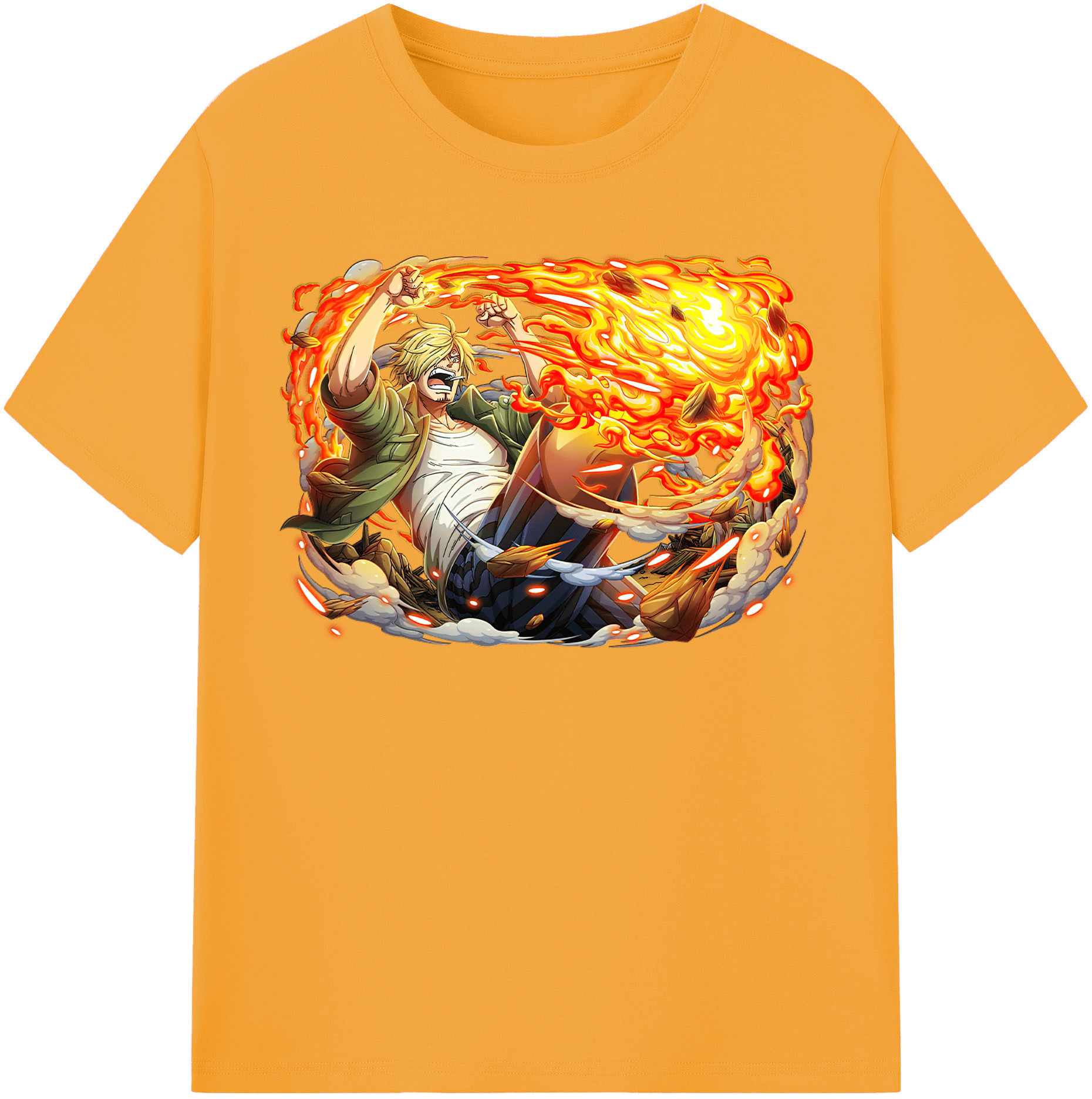 （画像用） ワンピース サンジ ONE PIECE Sanji レディースカジュアルプリントTシャツ（綿100％）