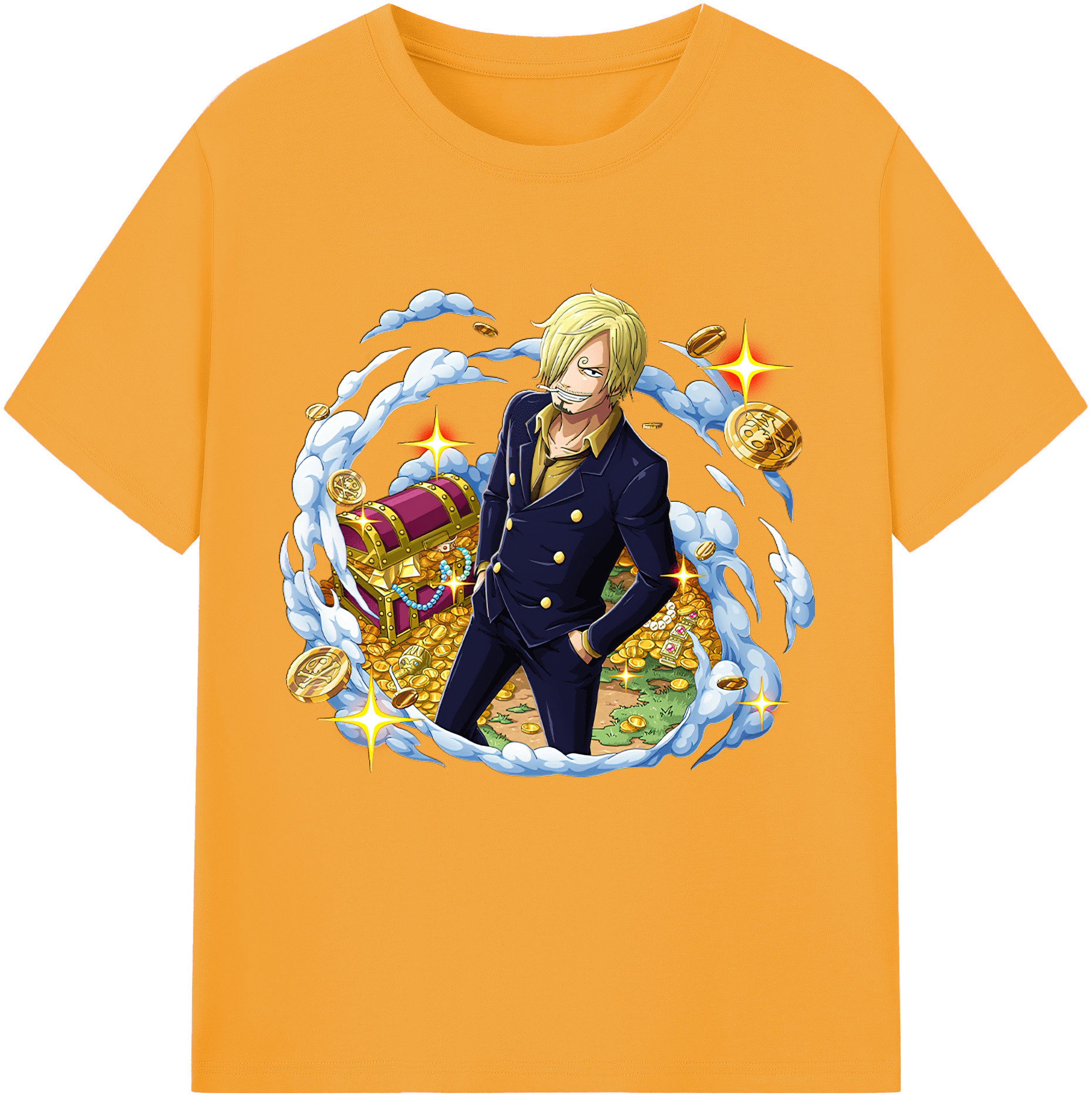 （画像用） ワンピース サンジ ONE PIECE Sanji レディースカジュアルプリントTシャツ（綿100％）