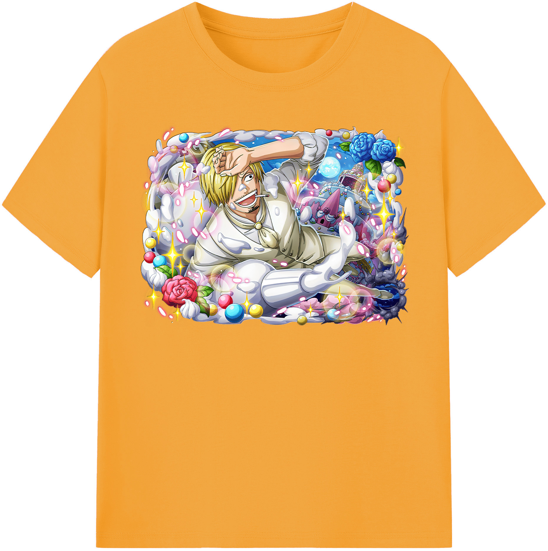 （画像用） ワンピース サンジ ONE PIECE Sanji レディースカジュアルプリントTシャツ（綿100％）