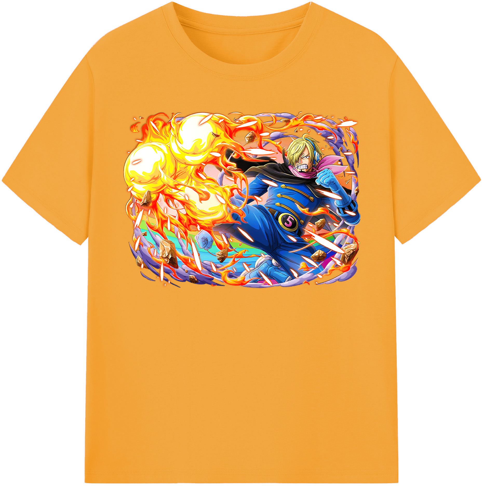 （画像用） ワンピース サンジ ONE PIECE Sanji レディースカジュアルプリントTシャツ（綿100％）