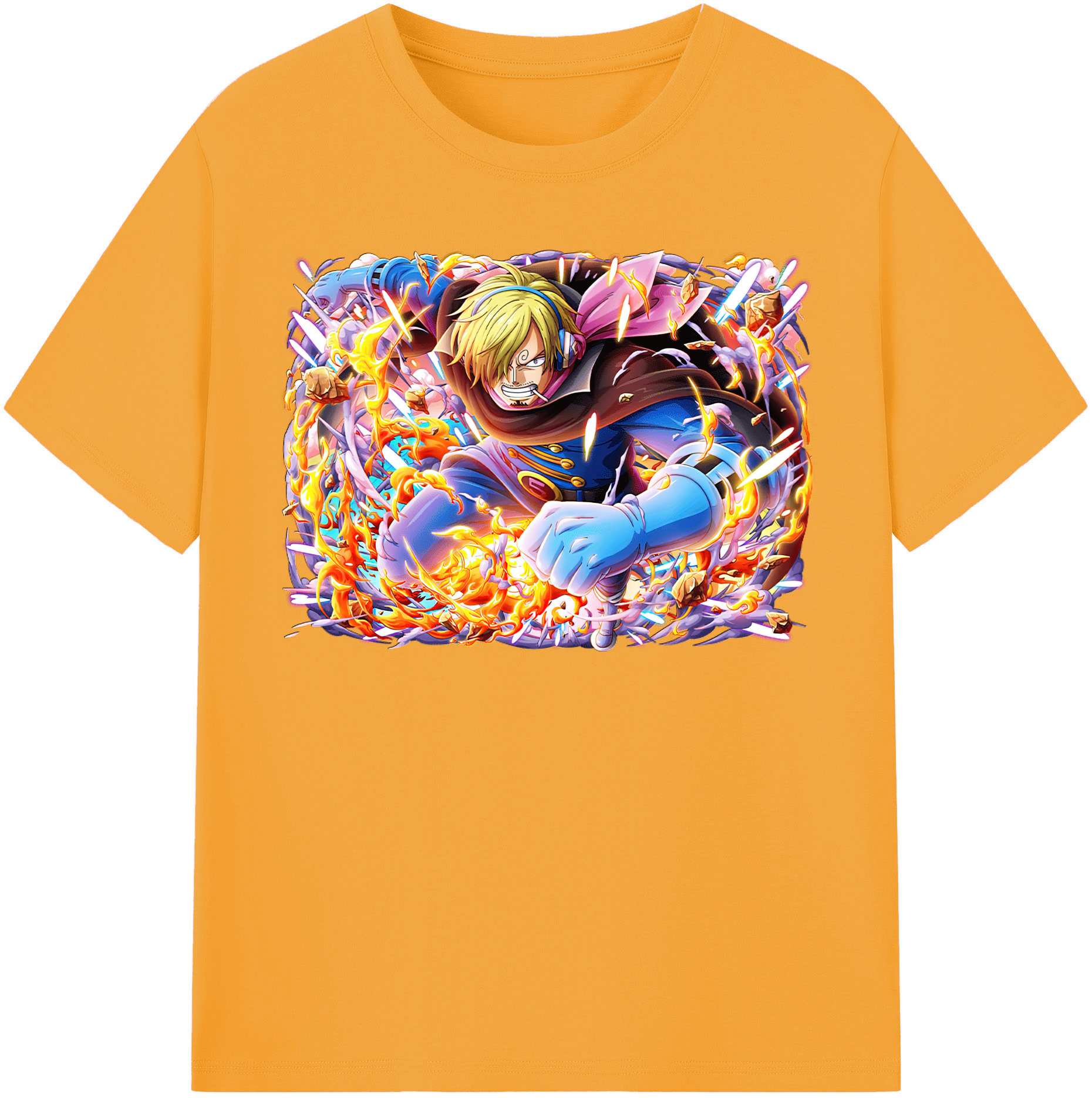 （画像用） ワンピース サンジ ONE PIECE Sanji レディースカジュアルプリントTシャツ（綿100％）