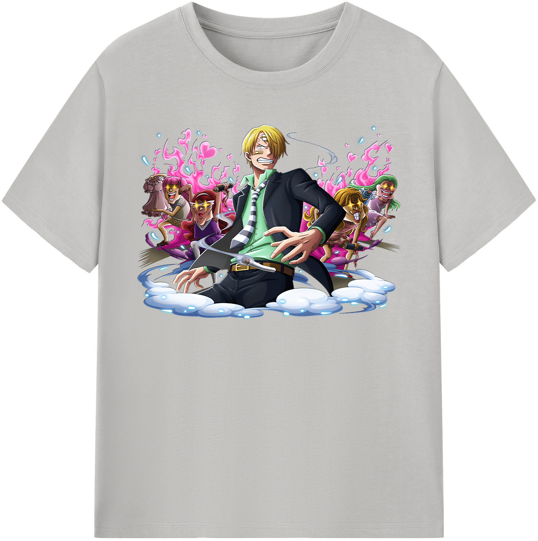 （画像用） ワンピース サンジ ONE PIECE Sanji レディースカジュアルプリントTシャツ（綿100％）